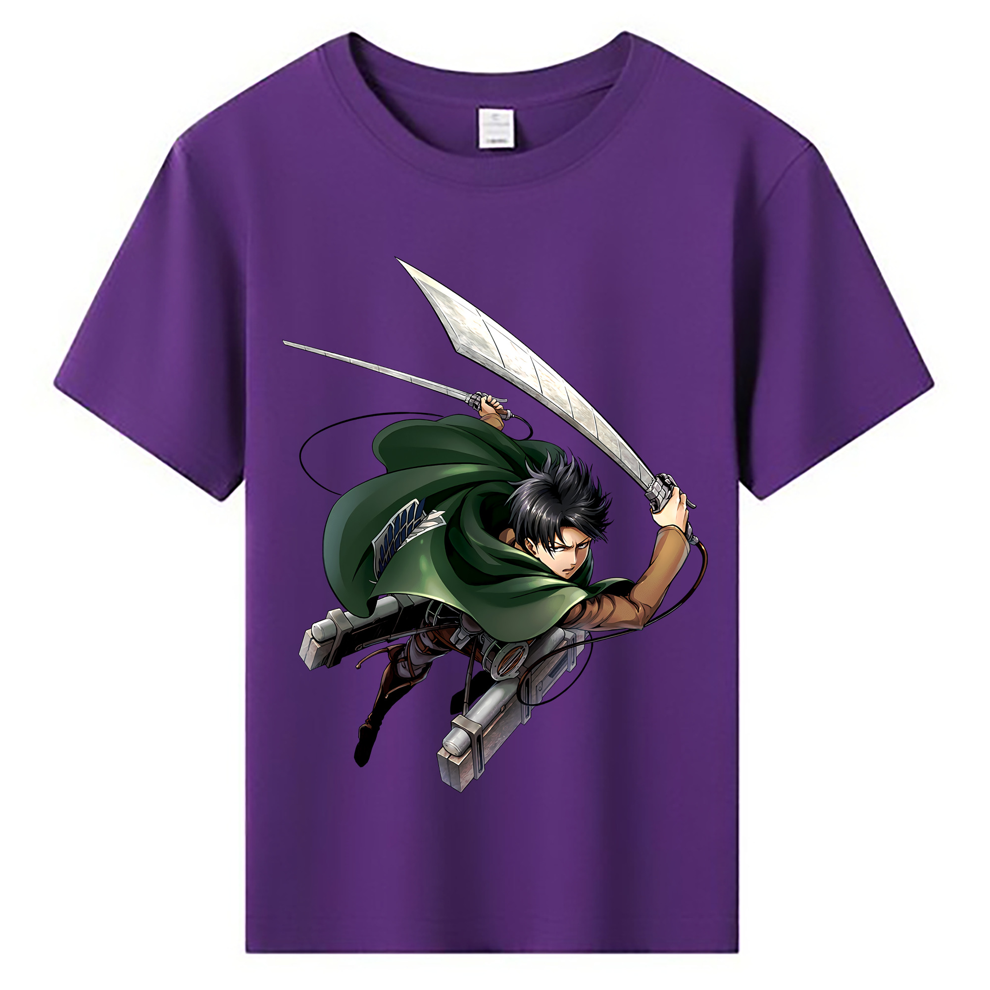 （画像用） 進撃の巨人 リヴァイ·アッカーマン Attack on Titan Levi Ackerman 綿100％キッズTシャツ（フロントプリント）
