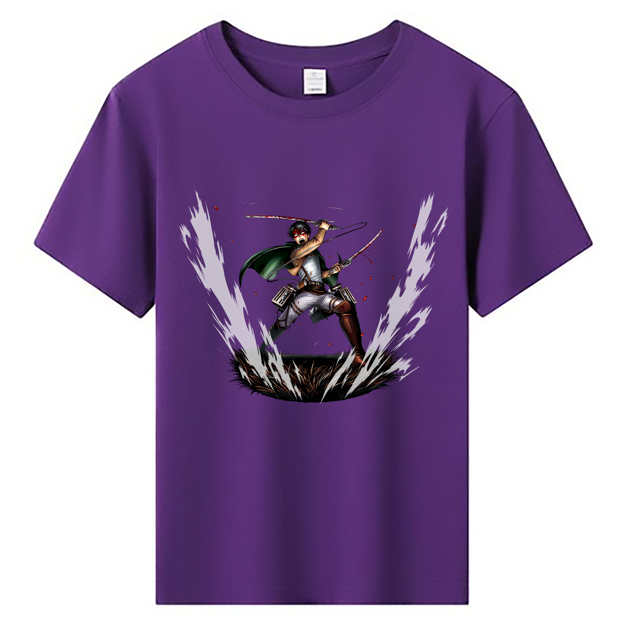 （画像用） 進撃の巨人 リヴァイ·アッカーマン Attack on Titan Levi Ackerman 綿100％キッズTシャツ（フロントプリント）