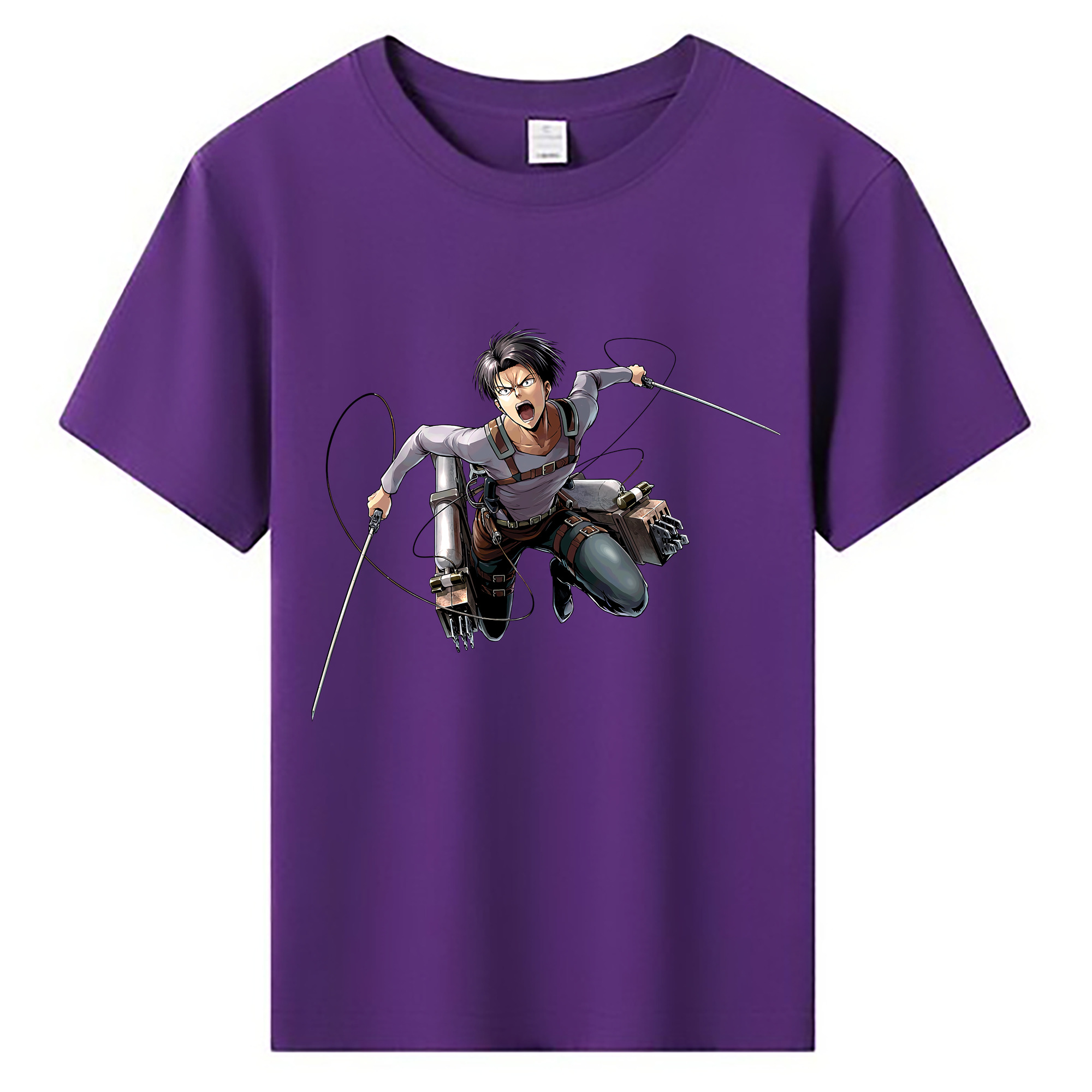 （画像用） 進撃の巨人 リヴァイ·アッカーマン Attack on Titan Levi Ackerman 綿100％キッズTシャツ（フロントプリント）
