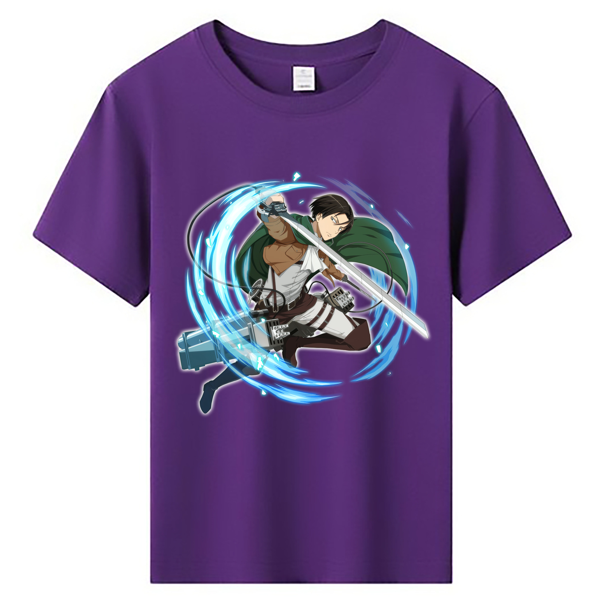 （画像用） 進撃の巨人 リヴァイ·アッカーマン Attack on Titan Levi Ackerman 綿100％キッズTシャツ（フロントプリント）