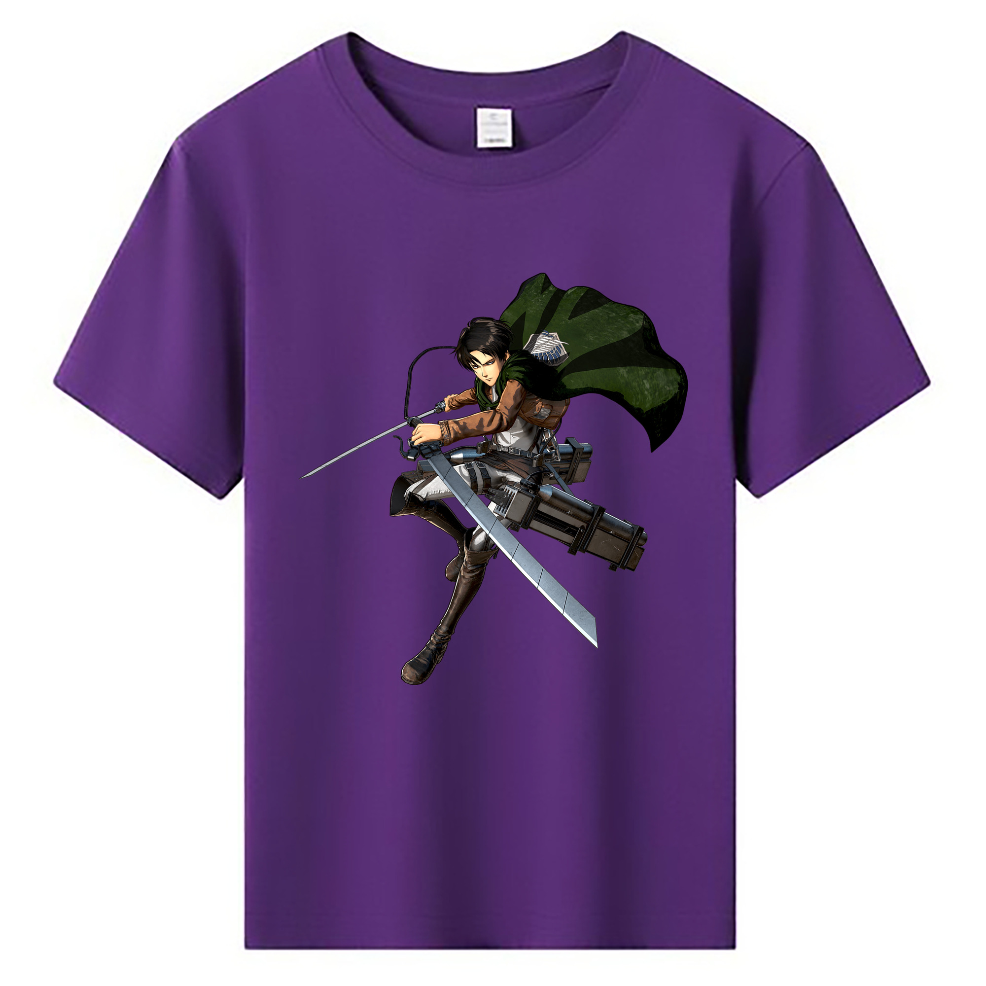（画像用） 進撃の巨人 リヴァイ·アッカーマン Attack on Titan Levi Ackerman 綿100％キッズTシャツ（フロントプリント）