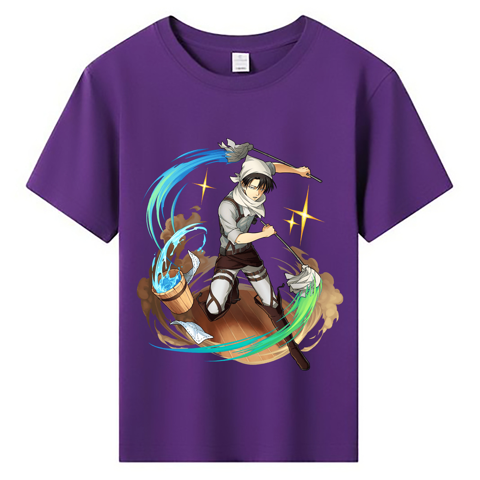 （画像用） 進撃の巨人 リヴァイ·アッカーマン Attack on Titan Levi Ackerman 綿100％キッズTシャツ（フロントプリント）