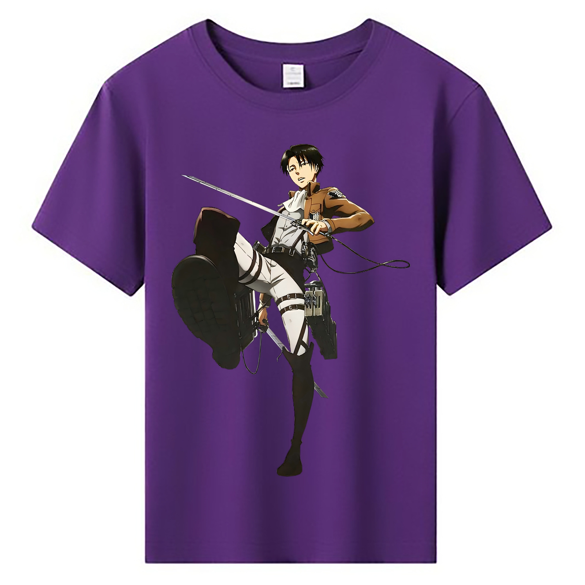 （画像用） 進撃の巨人 リヴァイ·アッカーマン Attack on Titan Levi Ackerman 綿100％キッズTシャツ（フロントプリント）