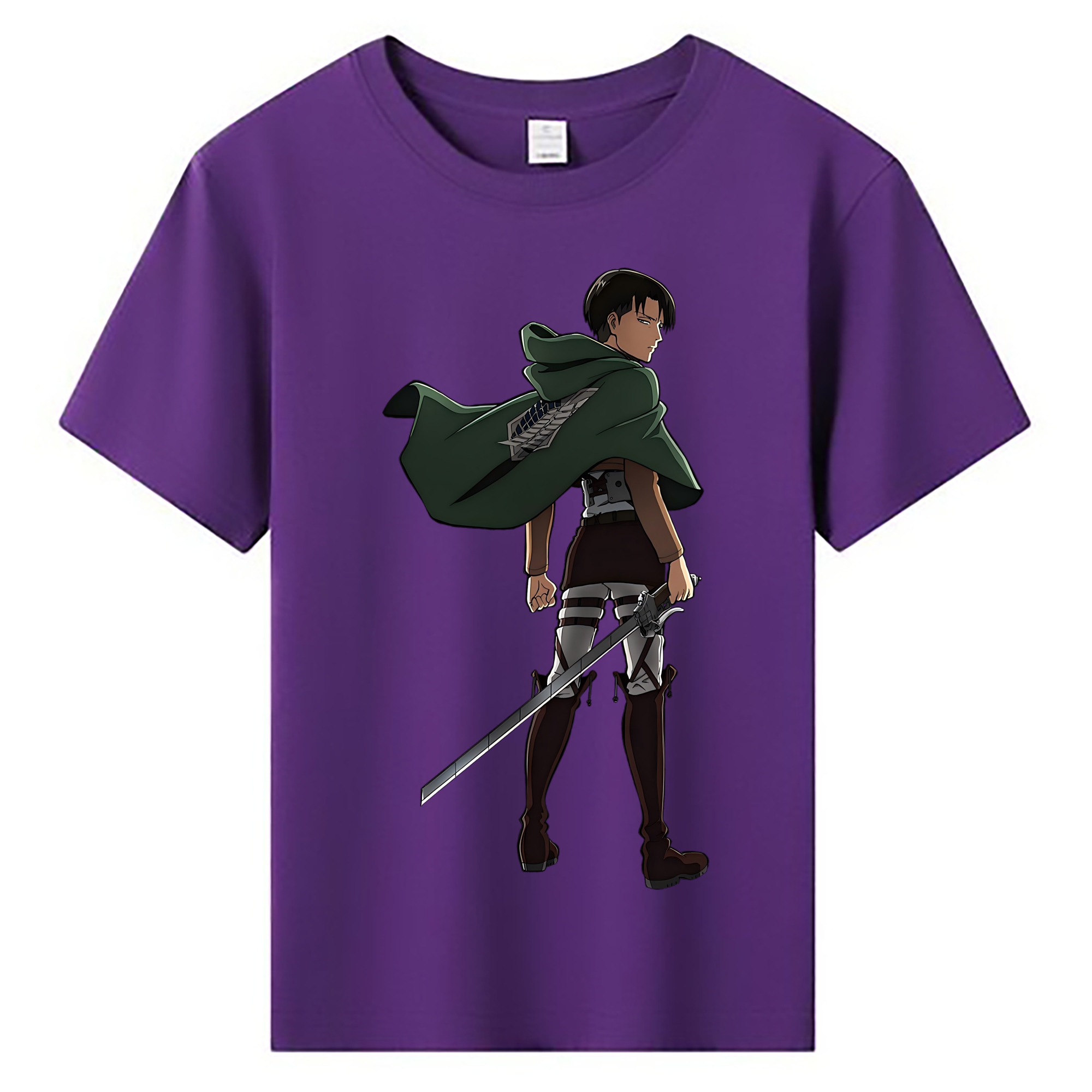 （画像用） 進撃の巨人 リヴァイ·アッカーマン Attack on Titan Levi Ackerman 綿100％キッズTシャツ（フロントプリント）