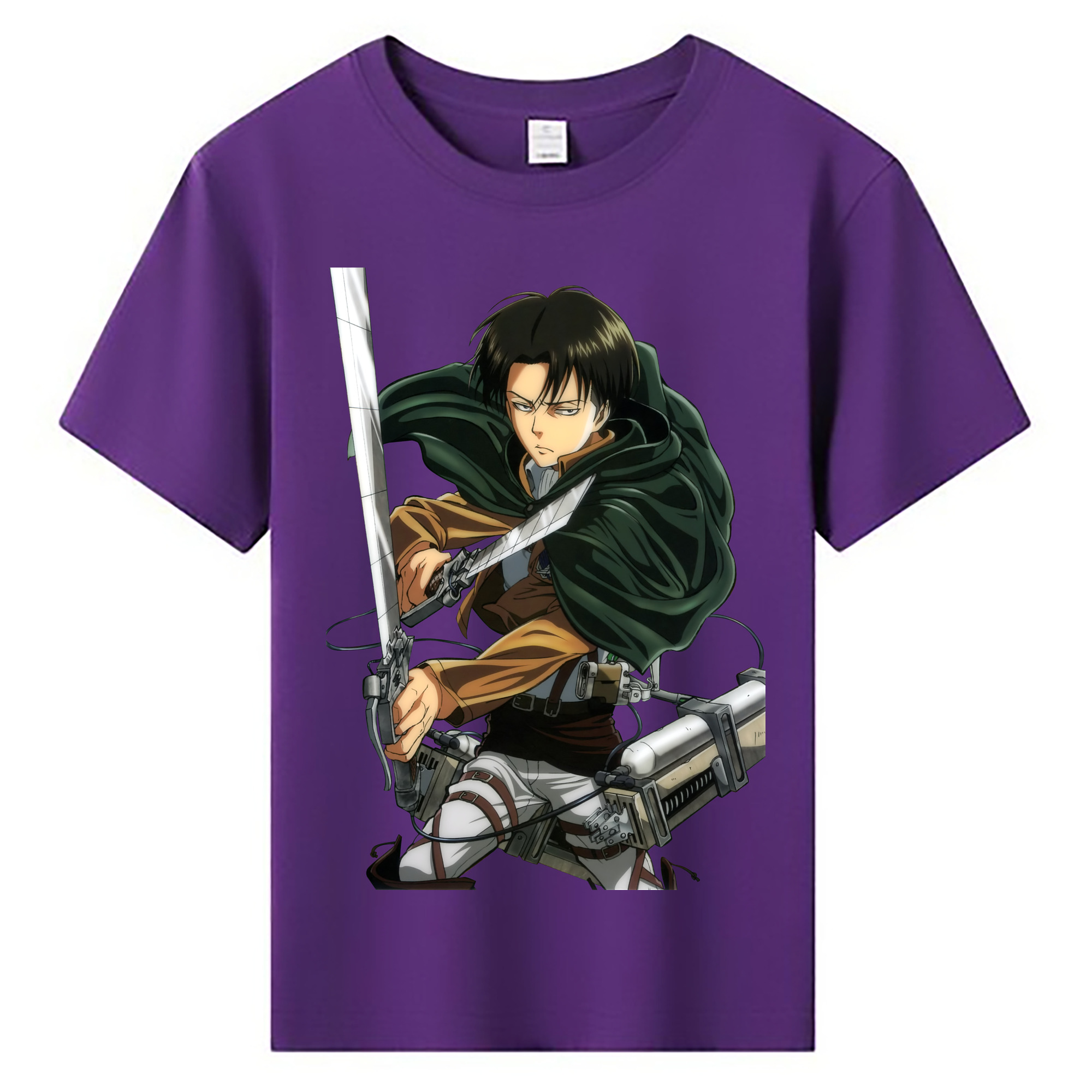 （画像用） 進撃の巨人 リヴァイ·アッカーマン Attack on Titan Levi Ackerman 綿100％キッズTシャツ（フロントプリント）