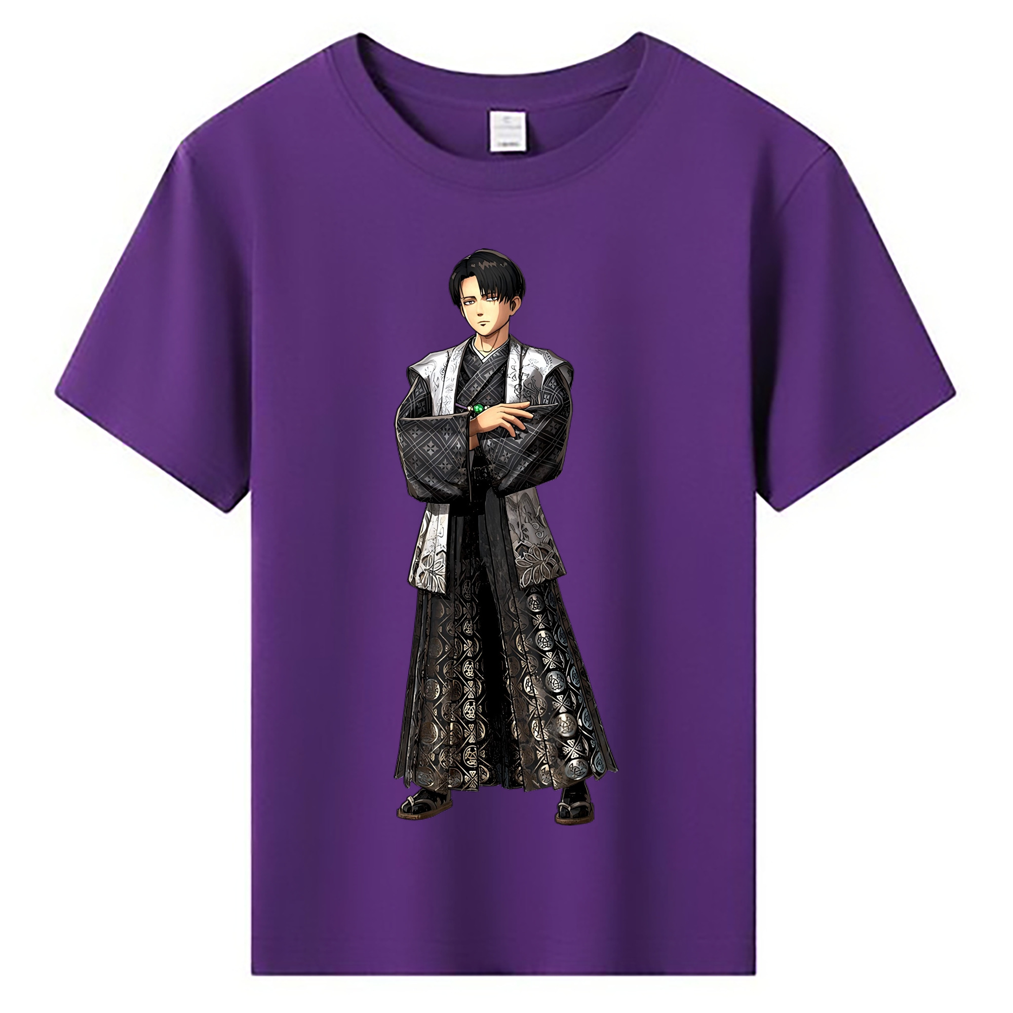 （画像用） 進撃の巨人 リヴァイ·アッカーマン Attack on Titan Levi Ackerman 綿100％キッズTシャツ（フロントプリント）