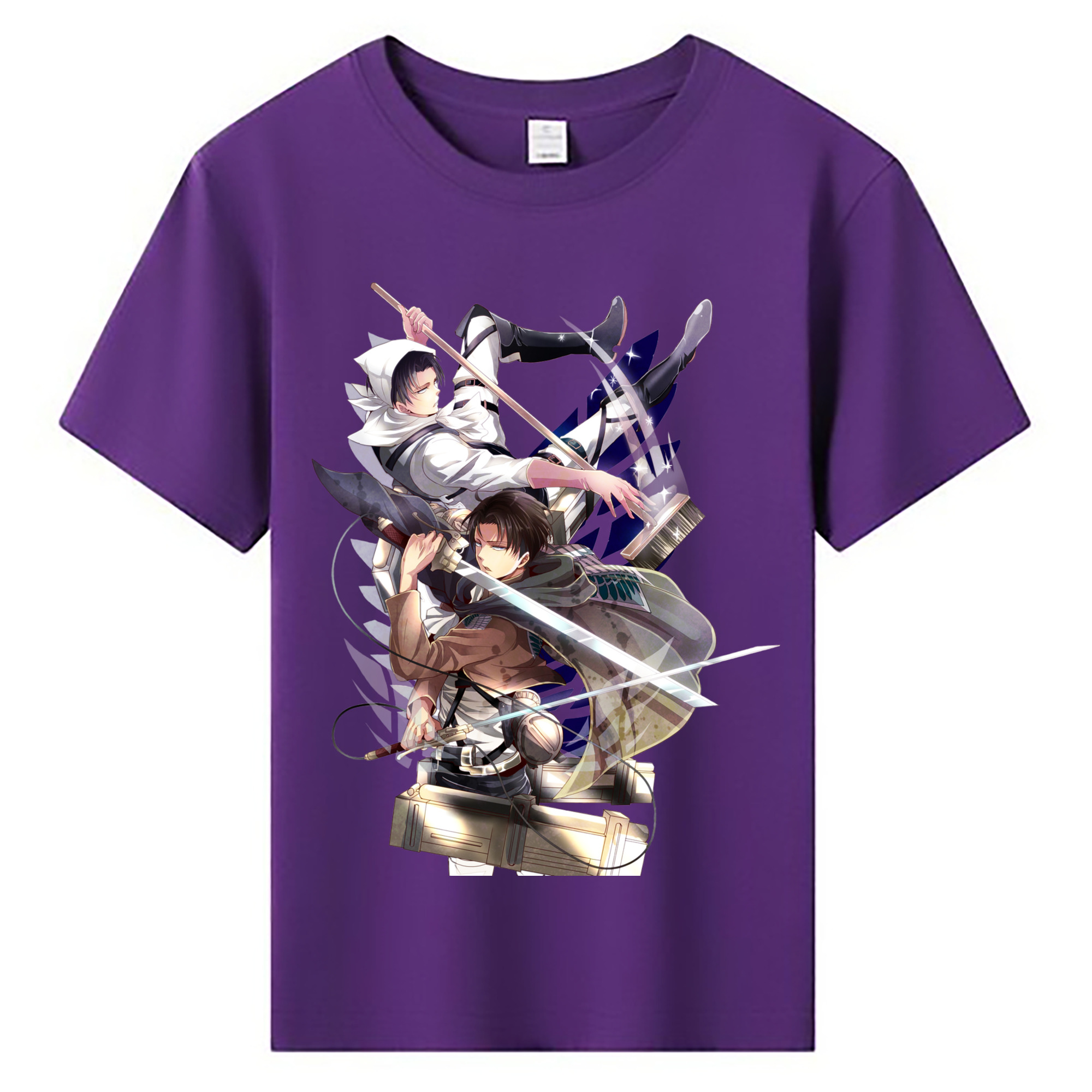 （画像用） 進撃の巨人 リヴァイ·アッカーマン Attack on Titan Levi Ackerman 綿100％キッズTシャツ（フロントプリント）