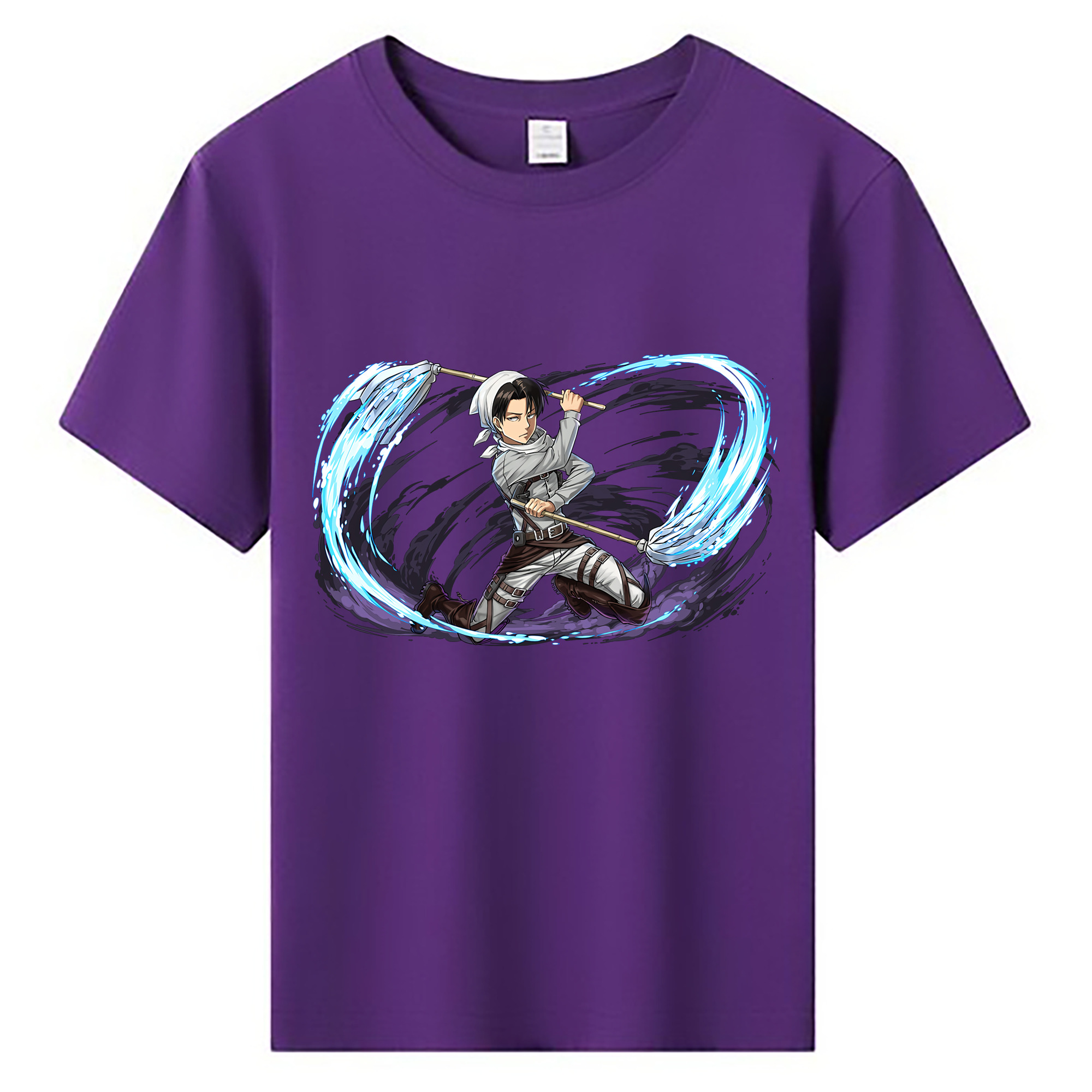 （画像用） 進撃の巨人 リヴァイ·アッカーマン Attack on Titan Levi Ackerman 綿100％キッズTシャツ（フロントプリント）