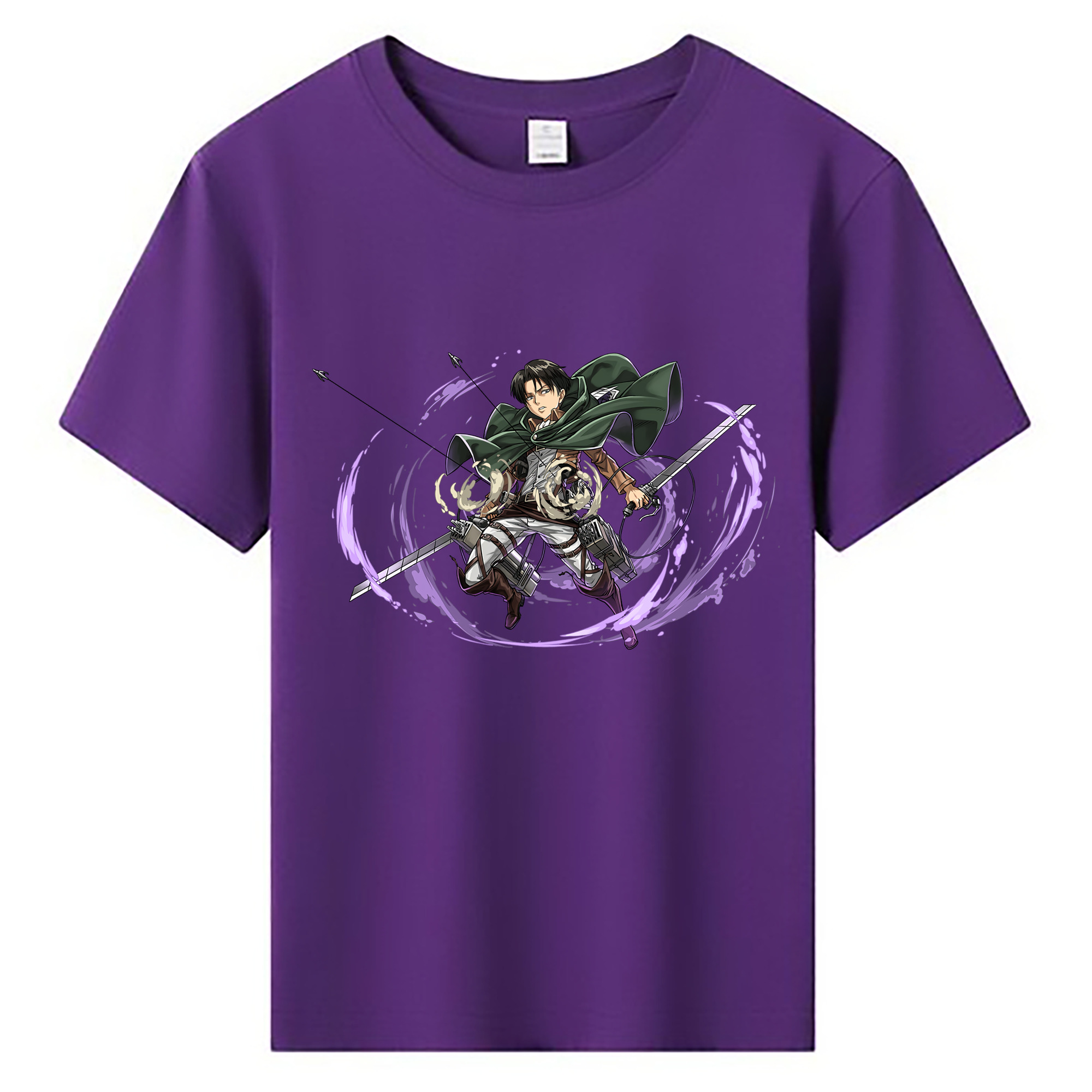 （画像用） 進撃の巨人 リヴァイ·アッカーマン Attack on Titan Levi Ackerman 綿100％キッズTシャツ（フロントプリント）
