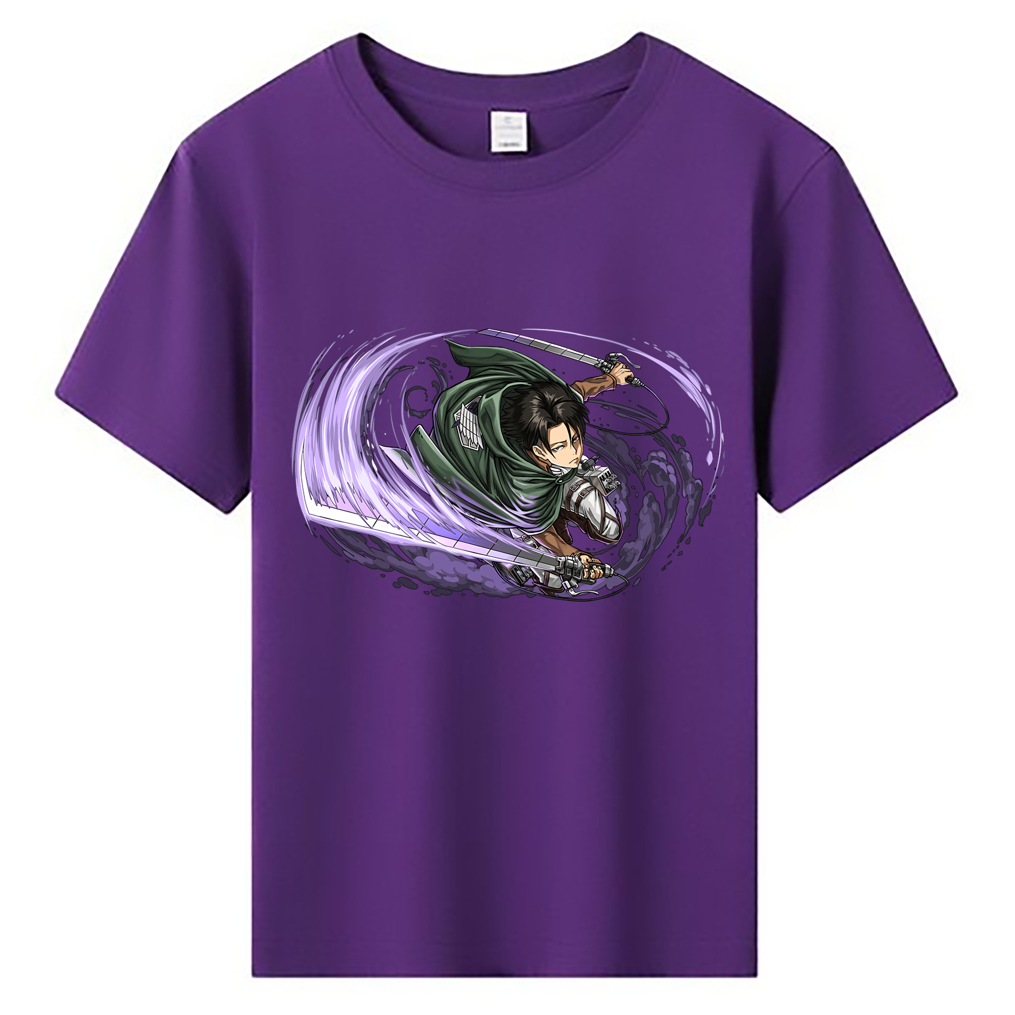 （画像用） 進撃の巨人 リヴァイ·アッカーマン Attack on Titan Levi Ackerman 綿100％キッズTシャツ（フロントプリント）