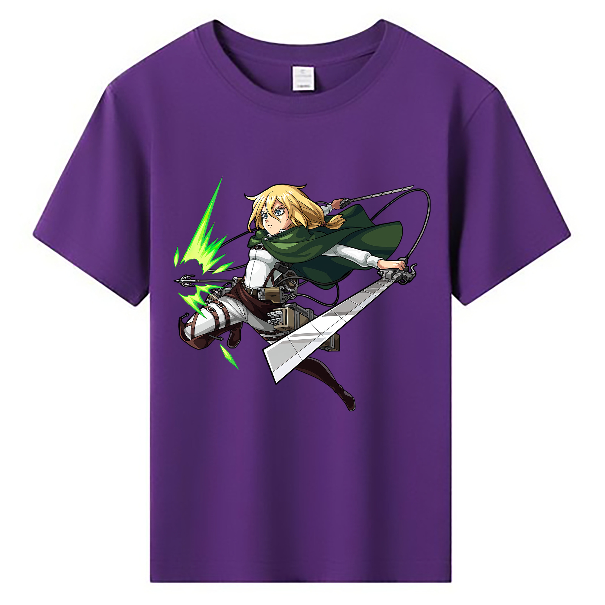（画像用） 進撃の巨人 クリスタ·レンズ Attack on Titan Christa Lenz 綿100％キッズTシャツ（フロントプリント）