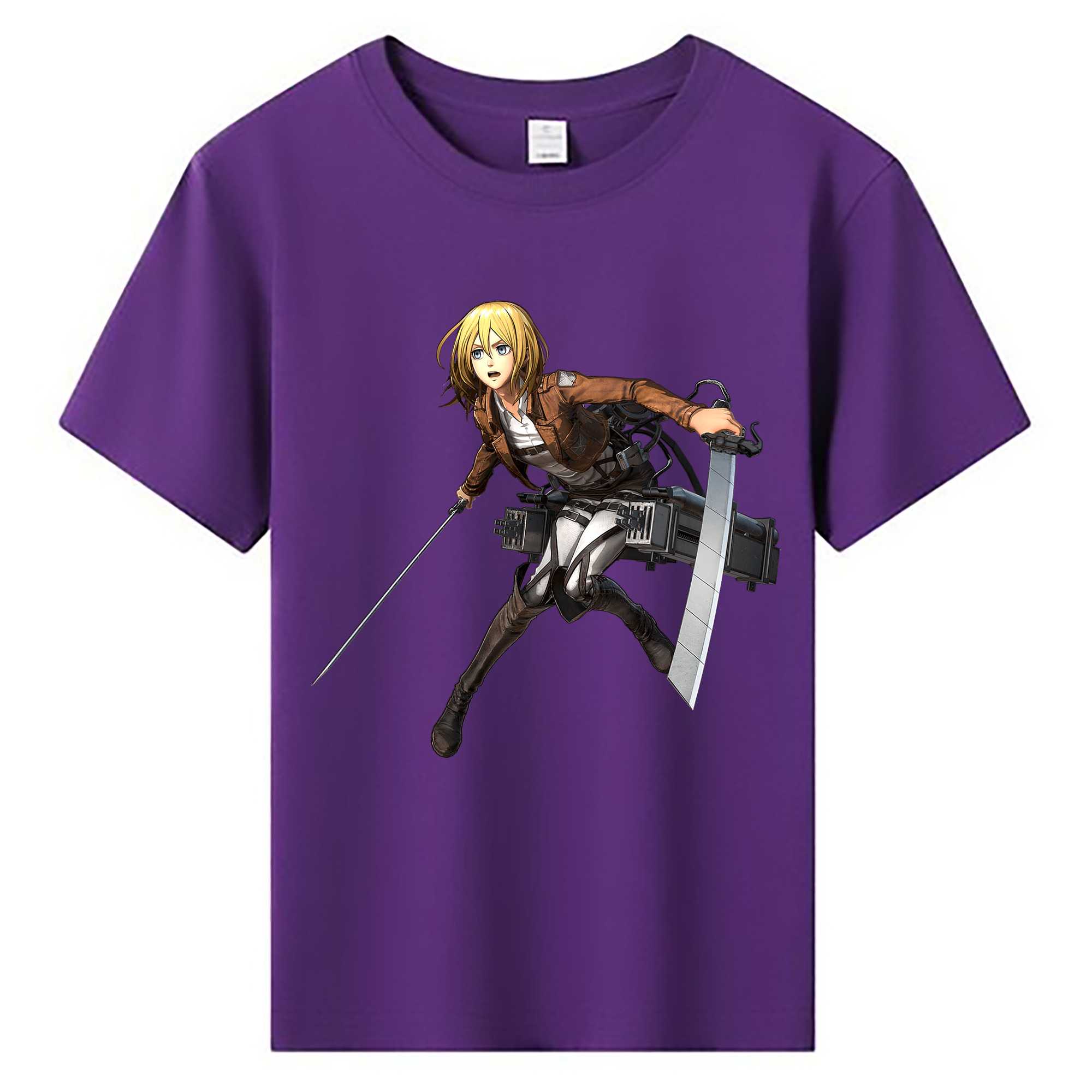 （画像用） 進撃の巨人 クリスタ·レンズ Attack on Titan Christa Lenz 綿100％キッズTシャツ（フロントプリント）