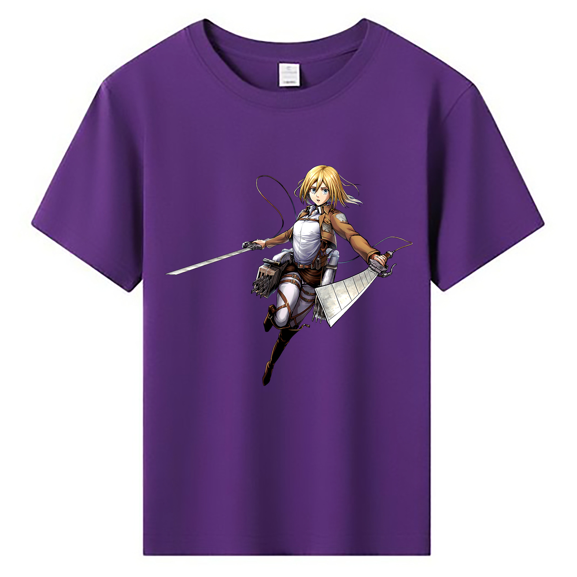 （画像用） 進撃の巨人 クリスタ·レンズ Attack on Titan Christa Lenz 綿100％キッズTシャツ（フロントプリント）