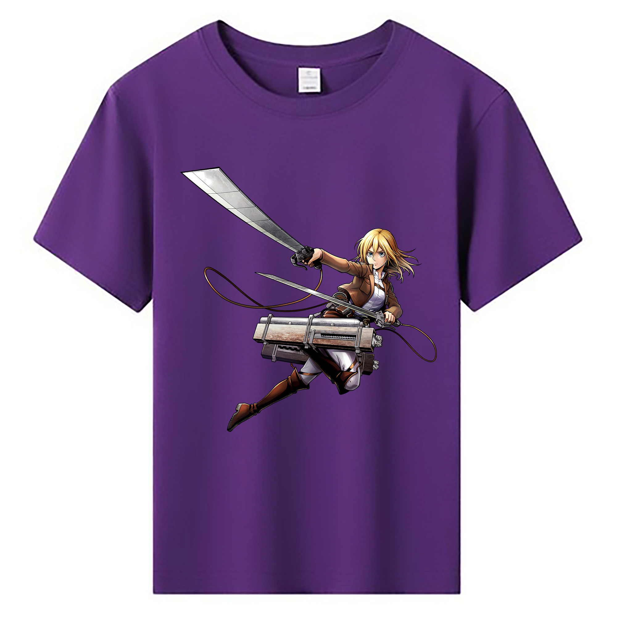 （画像用） 進撃の巨人 クリスタ·レンズ Attack on Titan Christa Lenz 綿100％キッズTシャツ（フロントプリント）