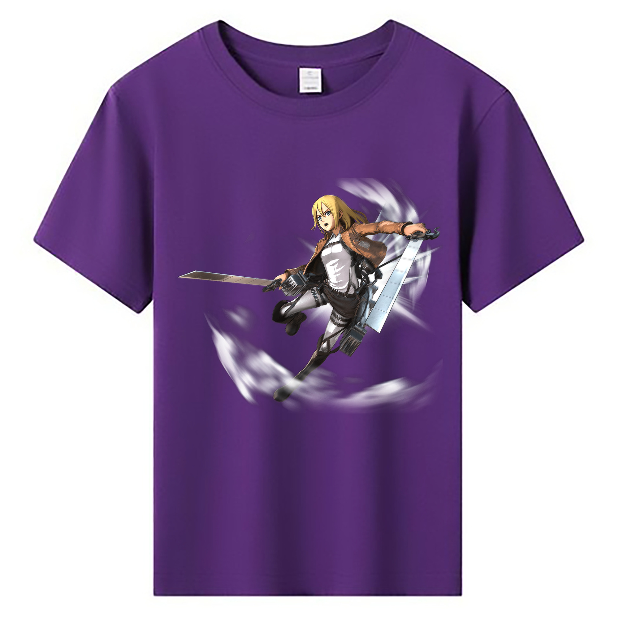 （画像用） 進撃の巨人 クリスタ·レンズ Attack on Titan Christa Lenz 綿100％キッズTシャツ（フロントプリント）