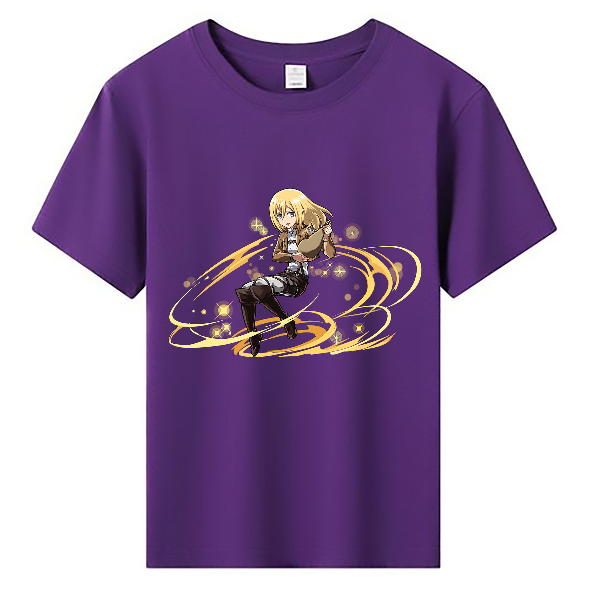（画像用） 進撃の巨人 クリスタ·レンズ Attack on Titan Christa Lenz 綿100％キッズTシャツ（フロントプリント）