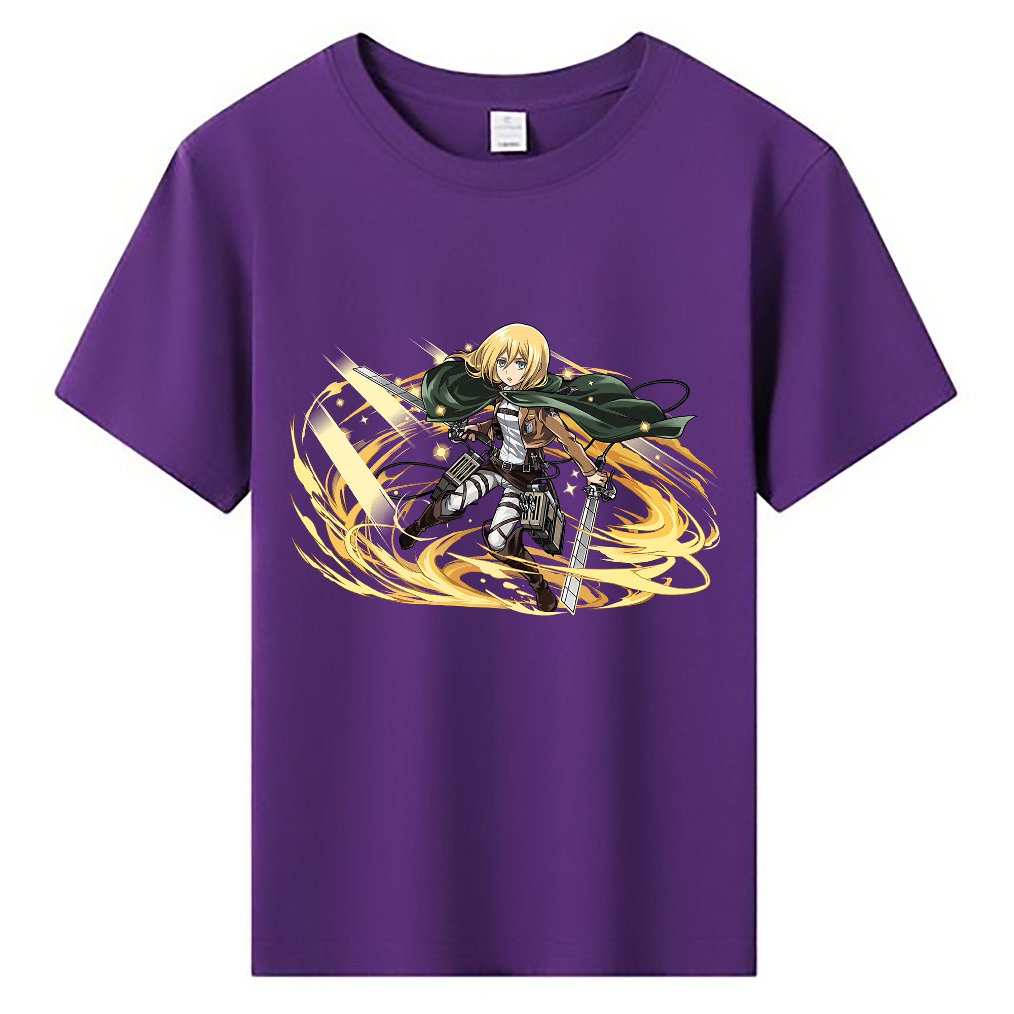 （画像用） 進撃の巨人 クリスタ·レンズ Attack on Titan Christa Lenz 綿100％キッズTシャツ（フロントプリント）