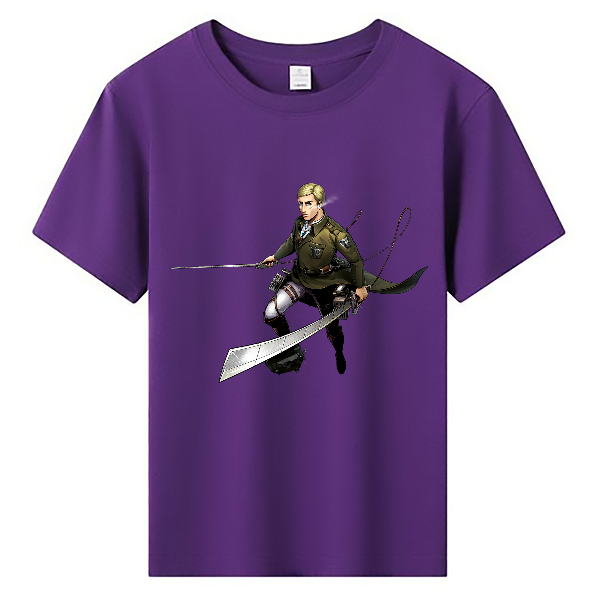 （画像用） 進撃の巨人 エルヴィン・スミス Attack on Titan Erwin Smith 綿100％キッズTシャツ（フロントプリント）