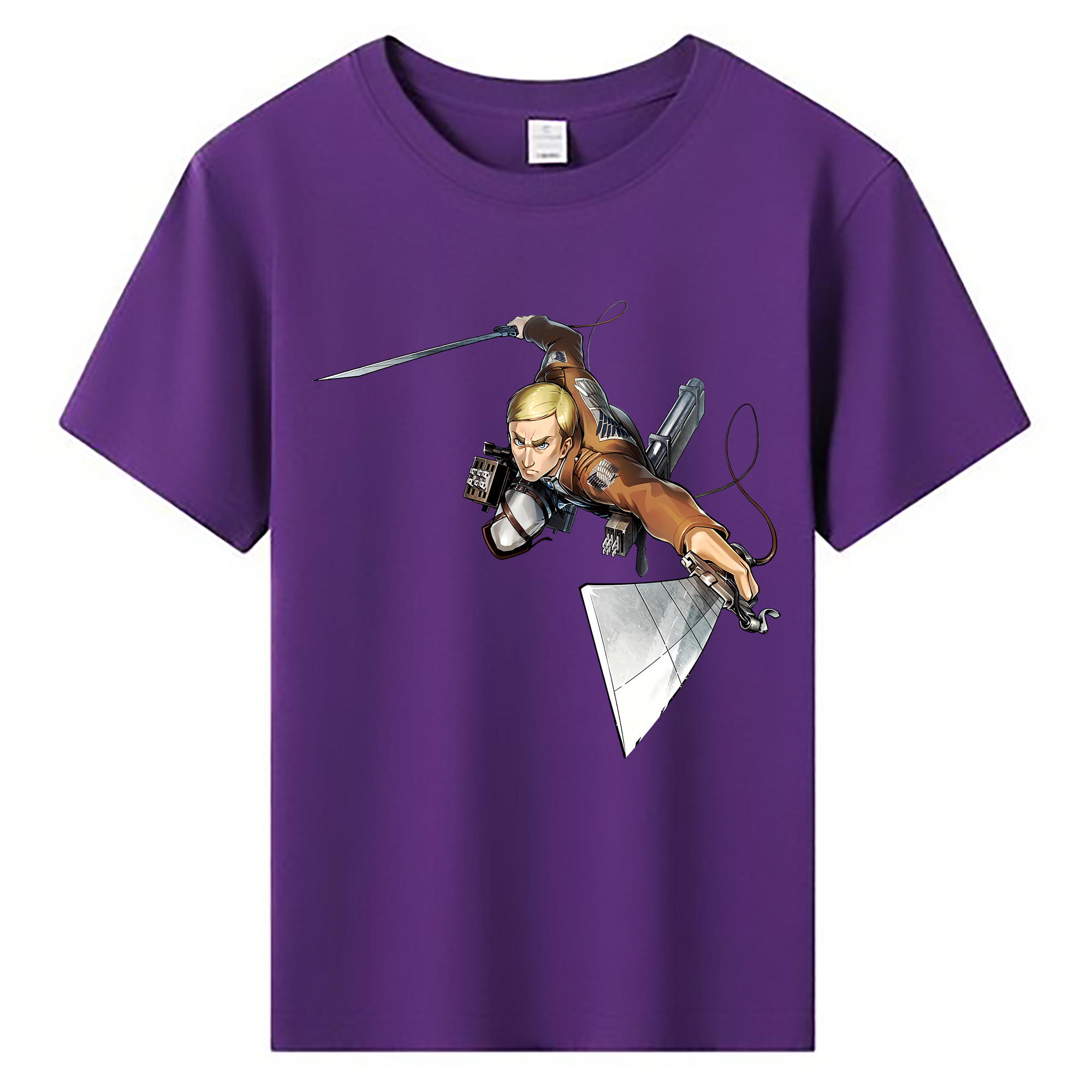 （画像用） 進撃の巨人 エルヴィン・スミス Attack on Titan Erwin Smith 綿100％キッズTシャツ（フロントプリント）