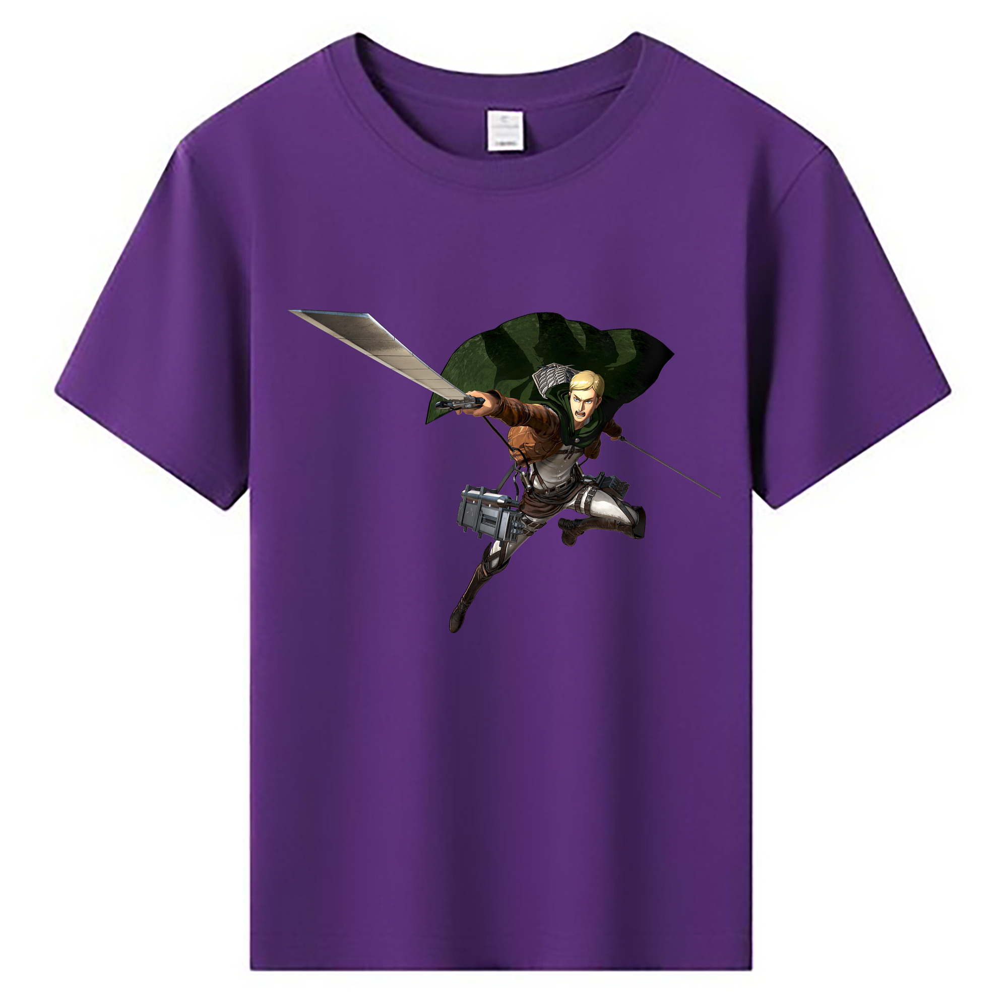 （画像用） 進撃の巨人 エルヴィン・スミス Attack on Titan Erwin Smith 綿100％キッズTシャツ（フロントプリント）