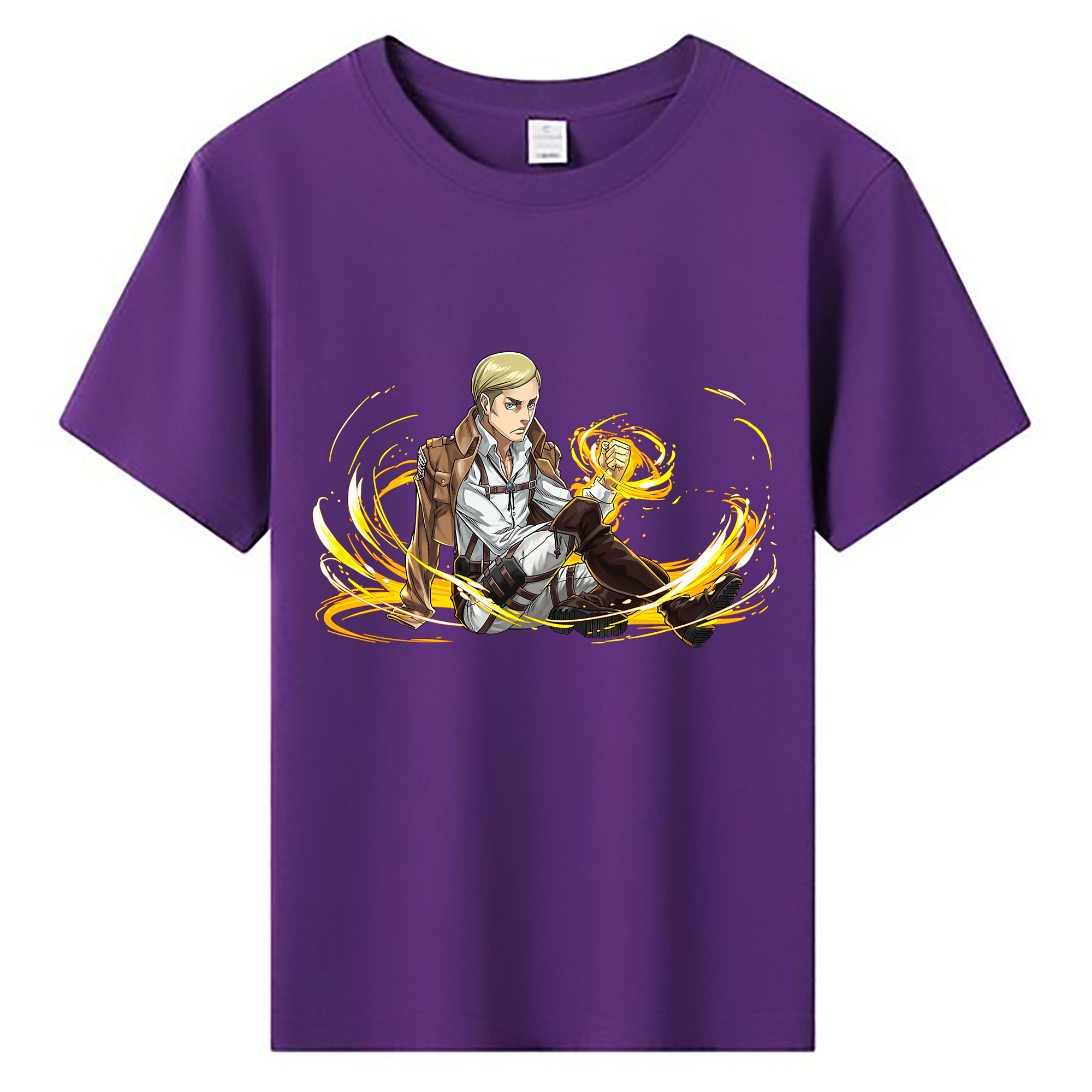 （画像用） 進撃の巨人 エルヴィン・スミス Attack on Titan Erwin Smith 綿100％キッズTシャツ（フロントプリント）
