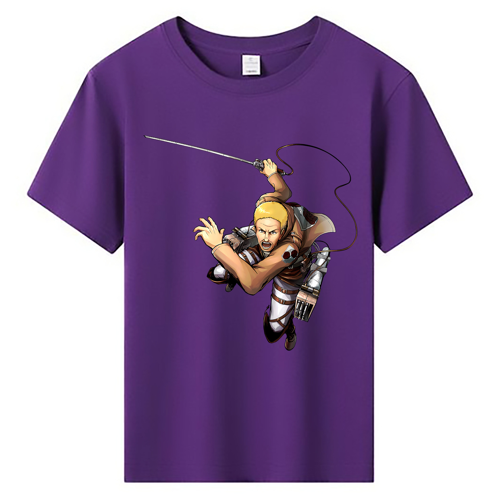 （画像用） 進撃の巨人 ハンネス Attack on Titan Hannes 綿100％キッズTシャツ（フロントプリント）