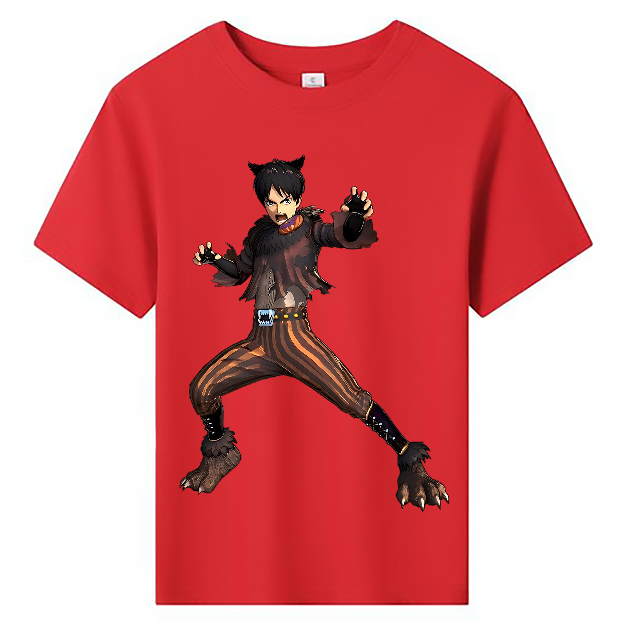 （画像用） 進撃の巨人 エレン･イェーガー Attack on Titan Eren Jäger 綿100％キッズTシャツ（フロントプリント）
