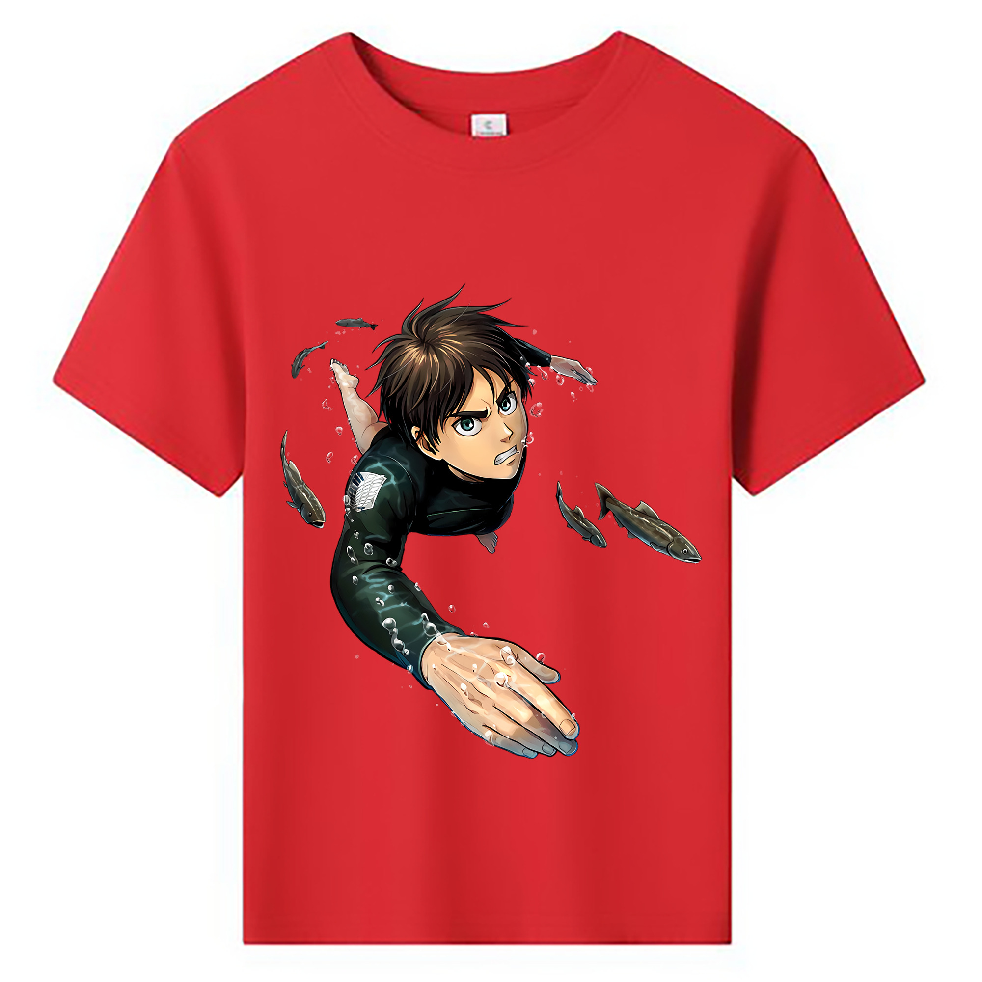 （画像用） 進撃の巨人 エレン･イェーガー Attack on Titan Eren Jäger 綿100％キッズTシャツ（フロントプリント）