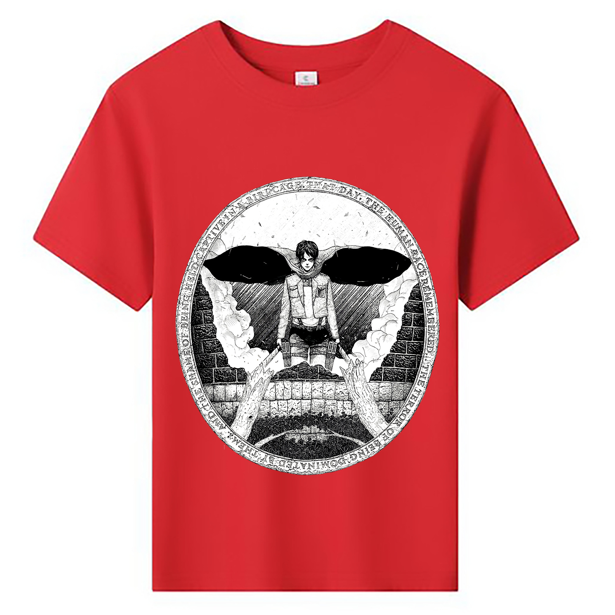 （画像用） 進撃の巨人 エレン･イェーガー Attack on Titan Eren Jäger 綿100％キッズTシャツ（フロントプリント）