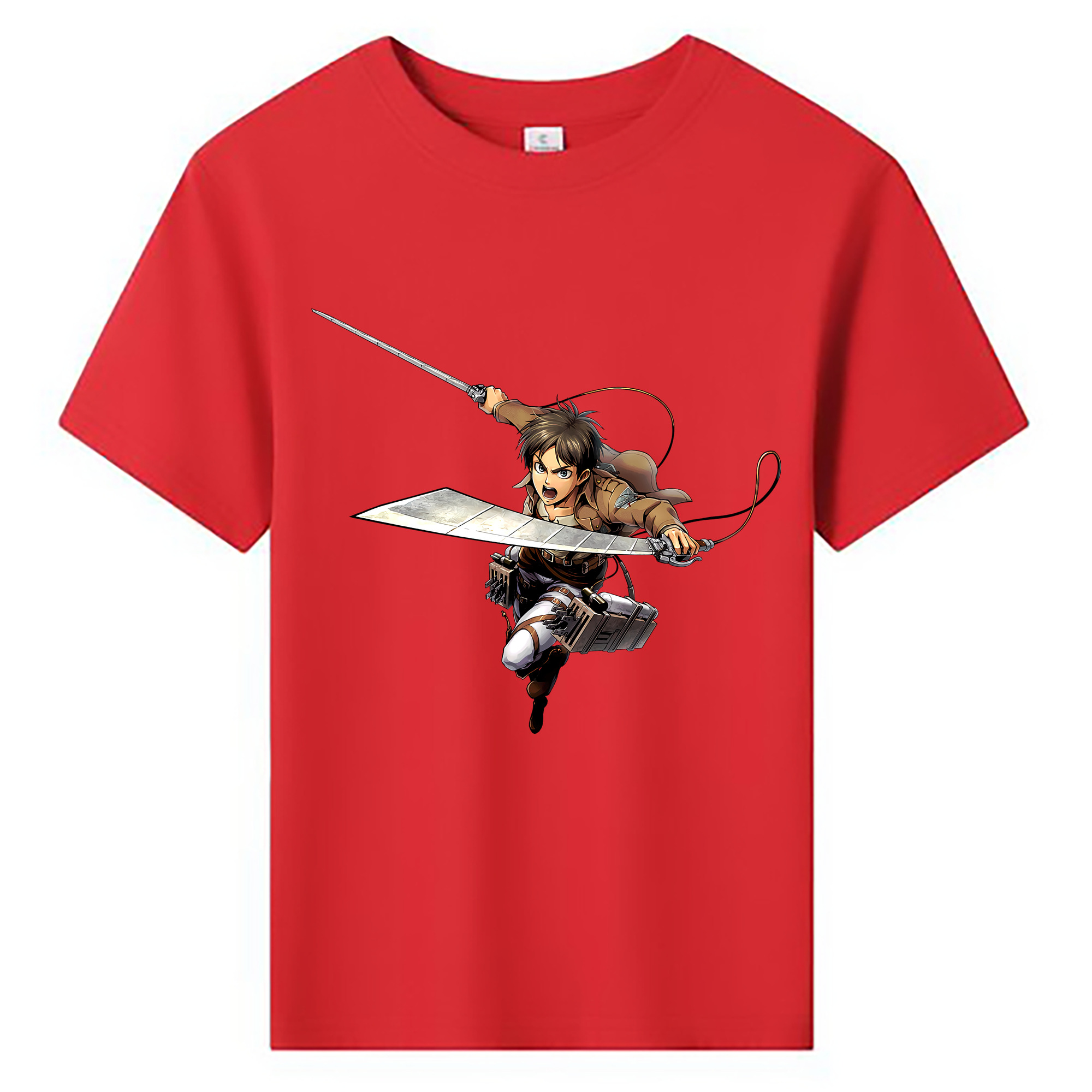 （画像用） 進撃の巨人 エレン･イェーガー Attack on Titan Eren Jäger 綿100％キッズTシャツ（フロントプリント）