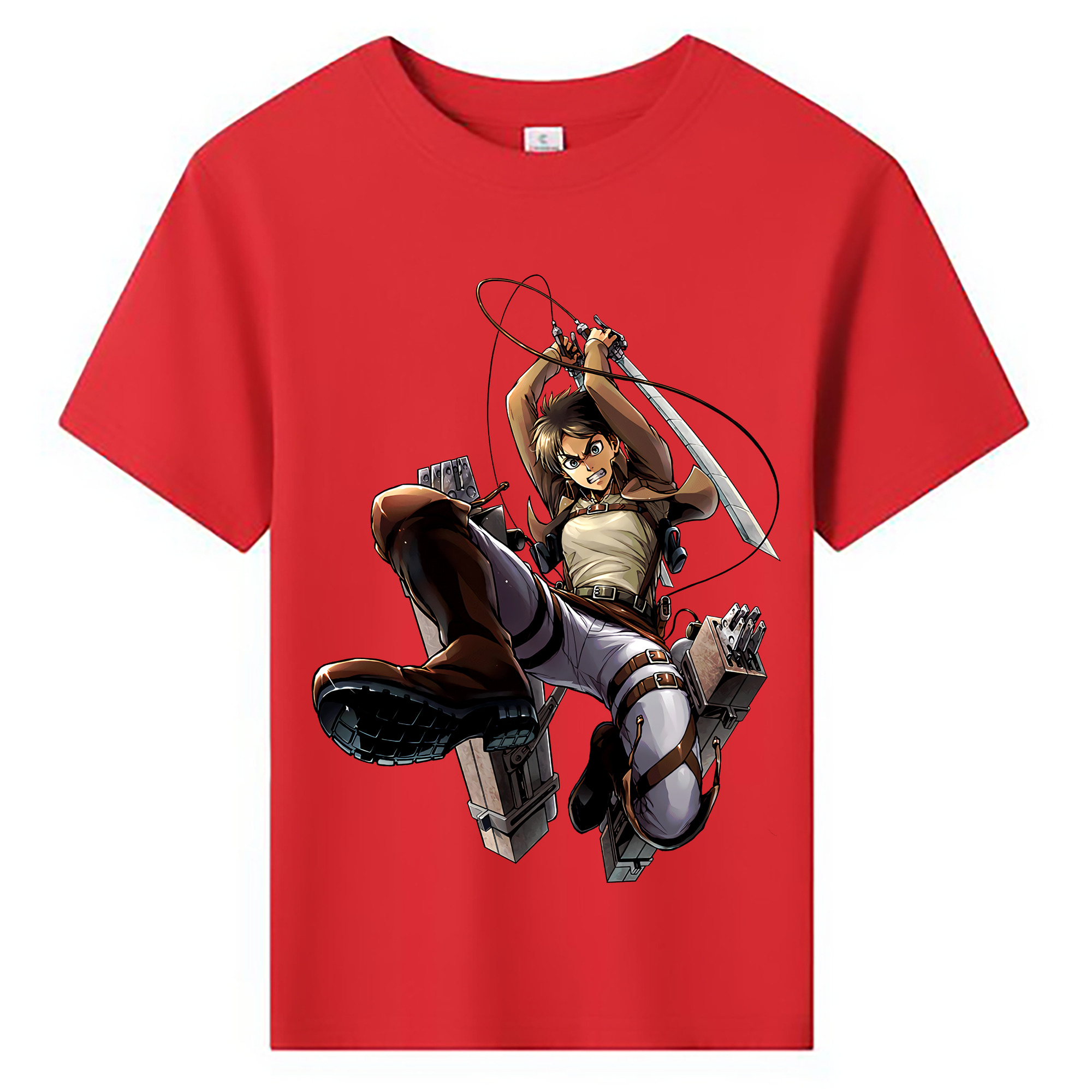 （画像用） 進撃の巨人 エレン･イェーガー Attack on Titan Eren Jäger 綿100％キッズTシャツ（フロントプリント）