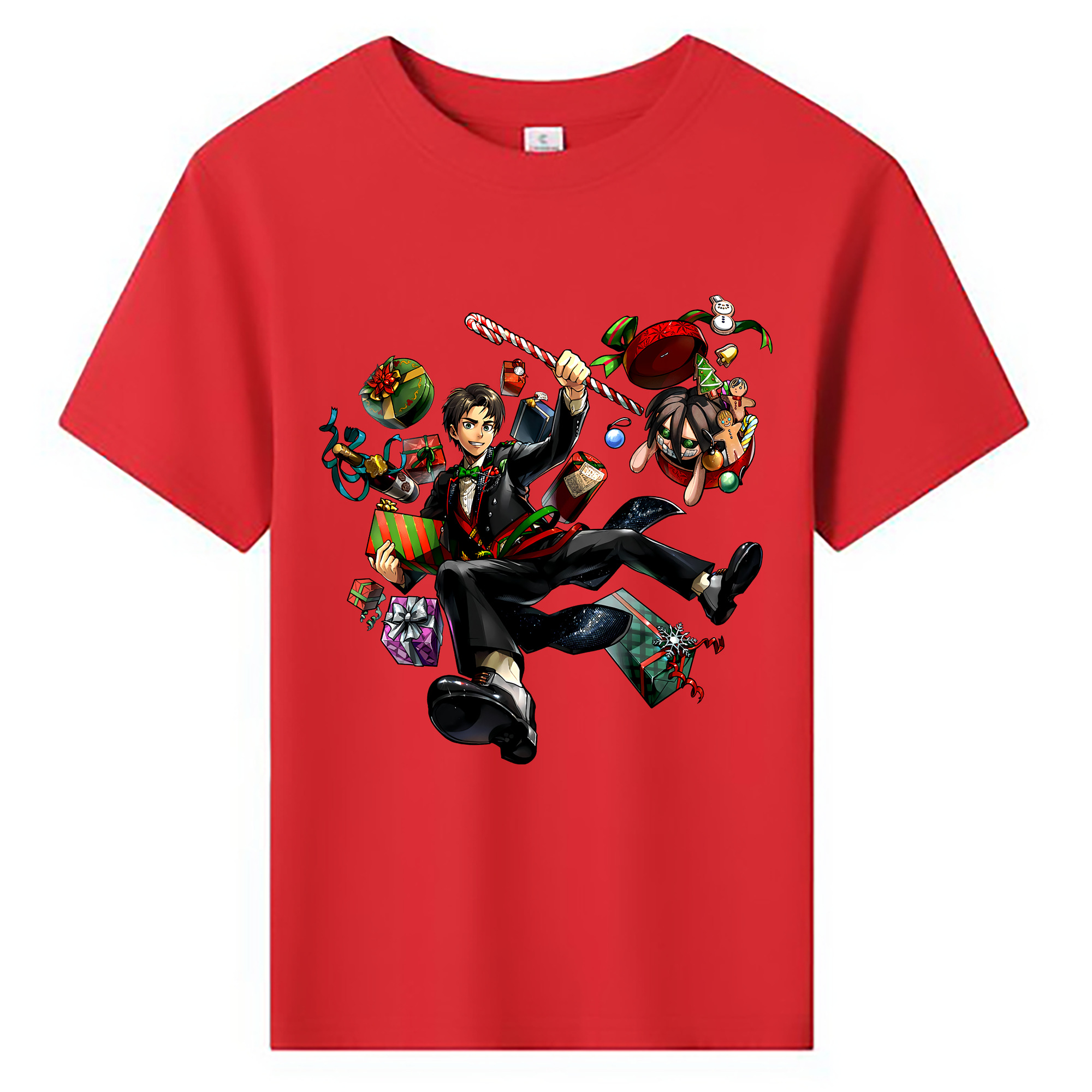 （画像用） 進撃の巨人 エレン･イェーガー Attack on Titan Eren Jäger 綿100％キッズTシャツ（フロントプリント）