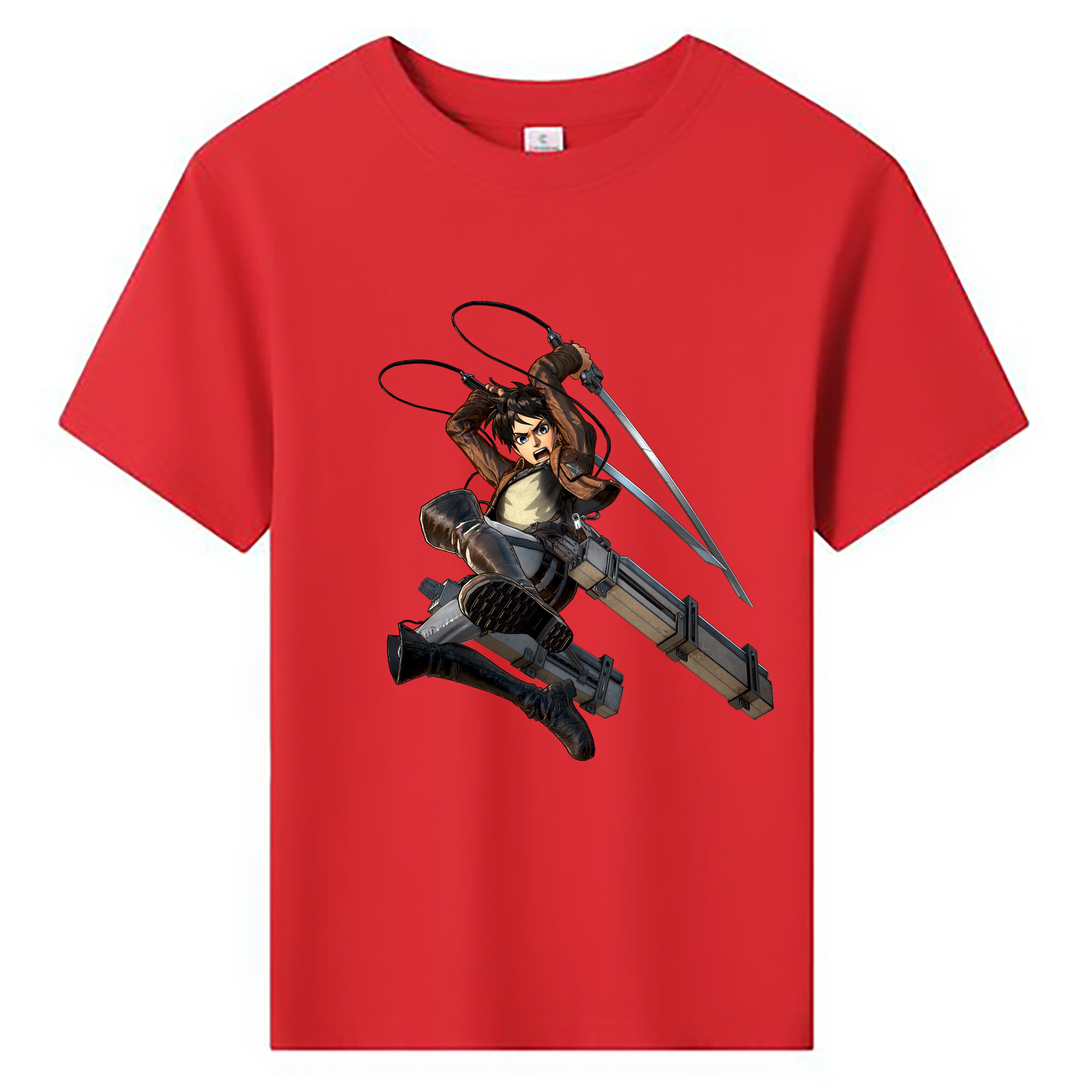 （画像用） 進撃の巨人 エレン･イェーガー Attack on Titan Eren Jäger 綿100％キッズTシャツ（フロントプリント）
