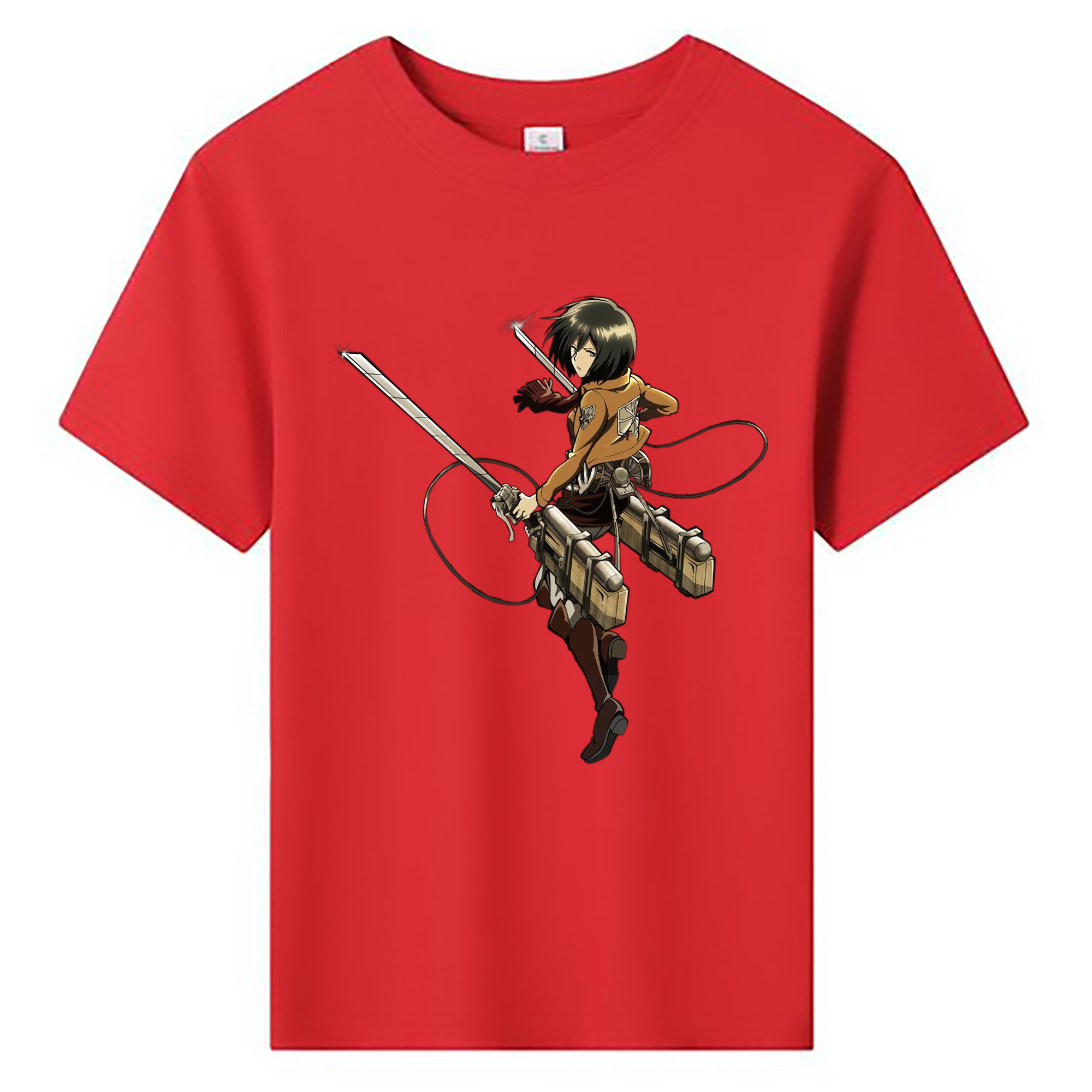（画像用） 進撃の巨人 ミカサ·アッカーマン Attack on Titan Mikasa Ackerman 綿100％キッズTシャツ（フロントプリント）