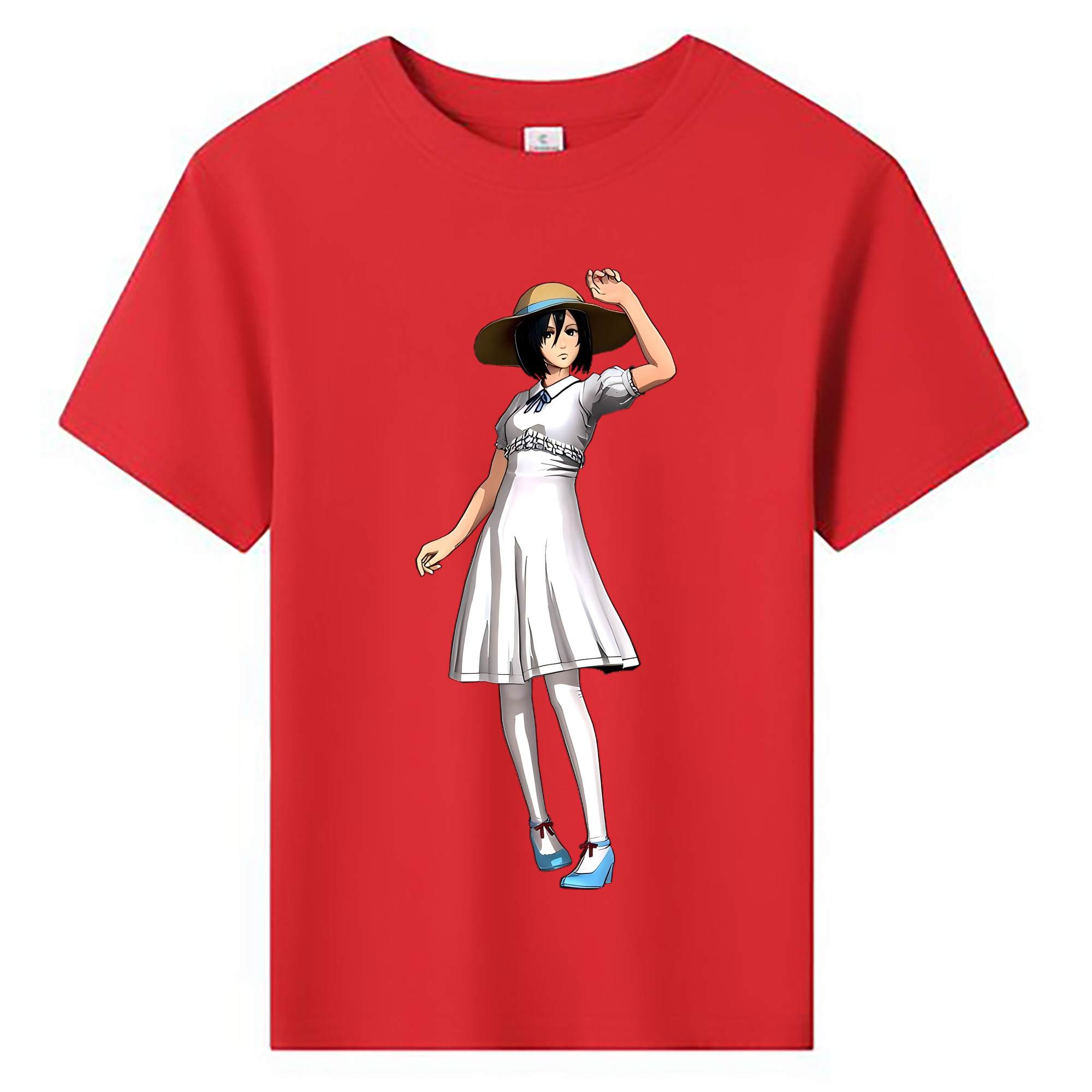 （画像用） 進撃の巨人 ミカサ·アッカーマン Attack on Titan Mikasa Ackerman 綿100％キッズTシャツ（フロントプリント）