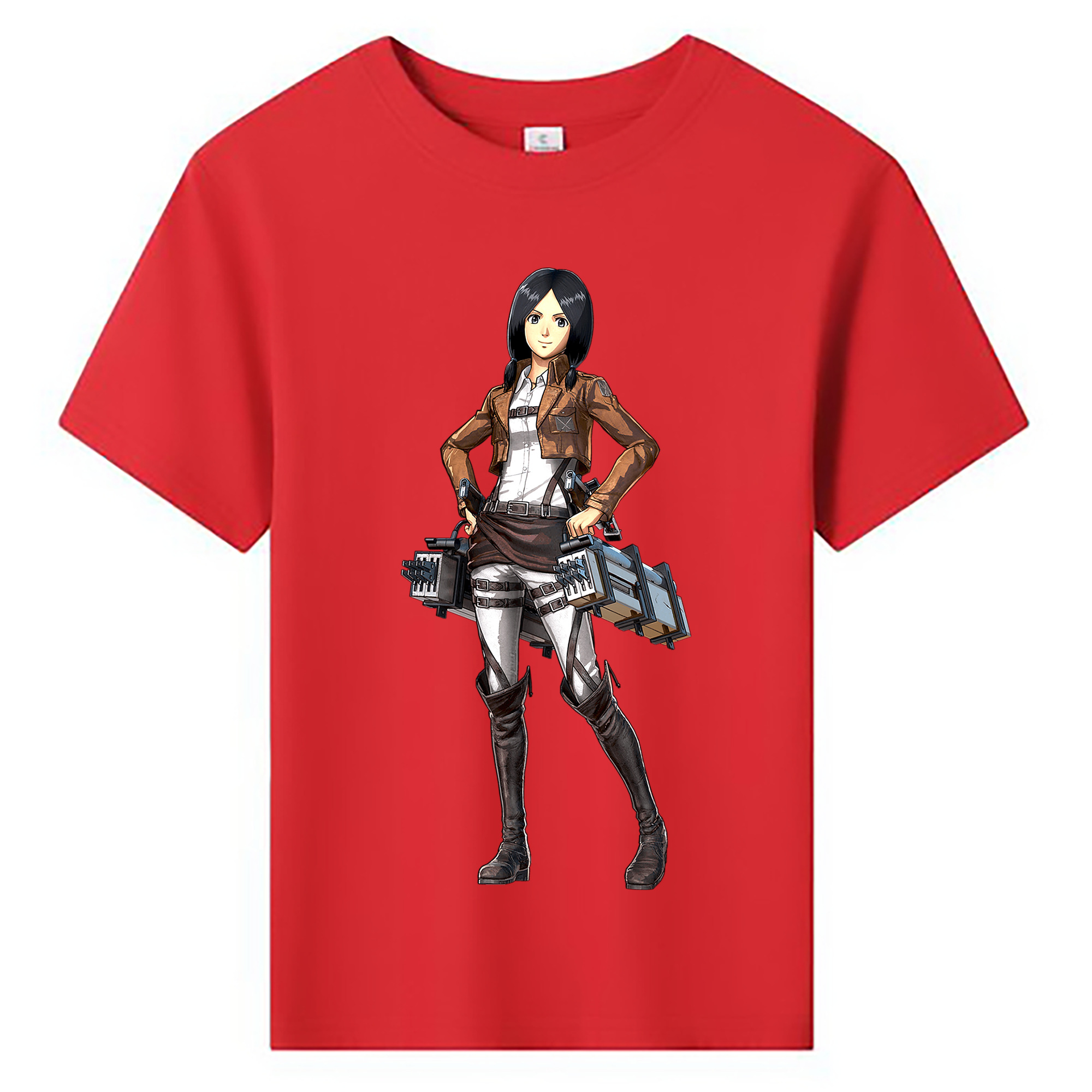 （画像用） 進撃の巨人 ミカサ·アッカーマン Attack on Titan Mikasa Ackerman 綿100％キッズTシャツ（フロントプリント）