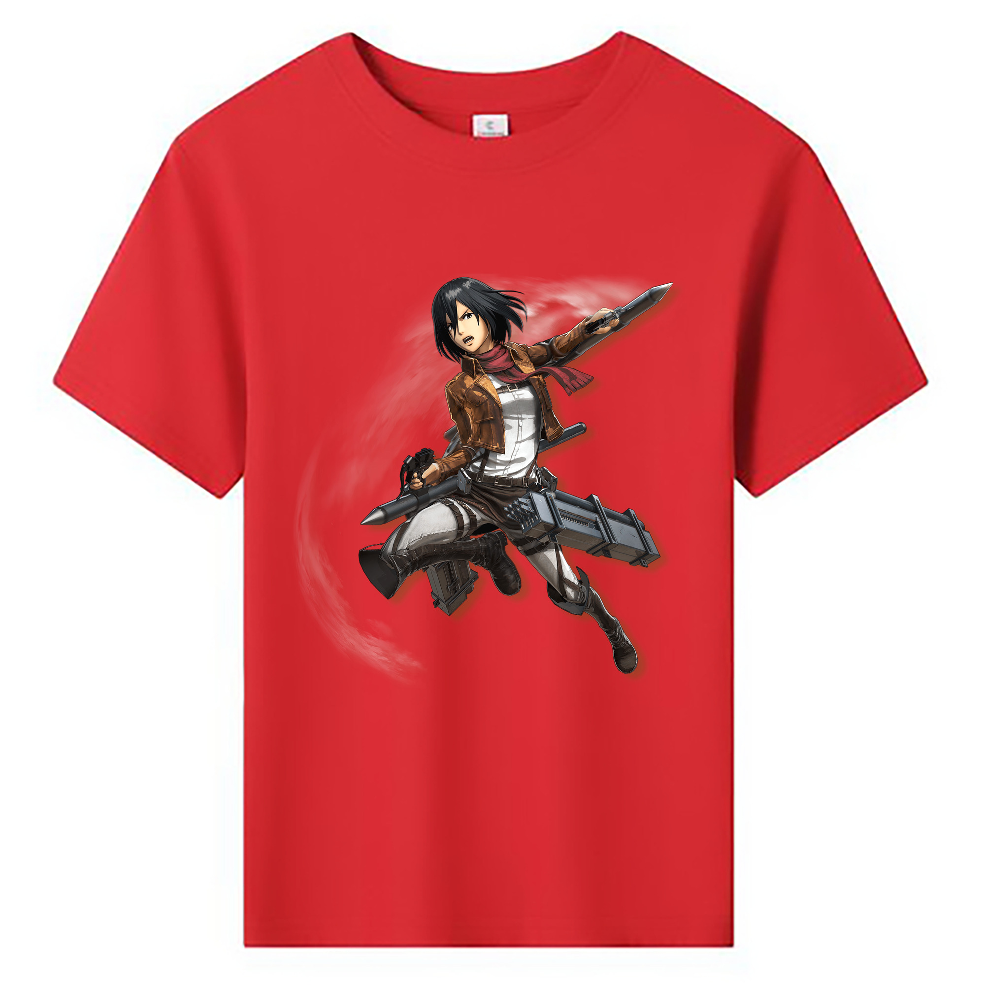 （画像用） 進撃の巨人 ミカサ·アッカーマン Attack on Titan Mikasa Ackerman 綿100％キッズTシャツ（フロントプリント）