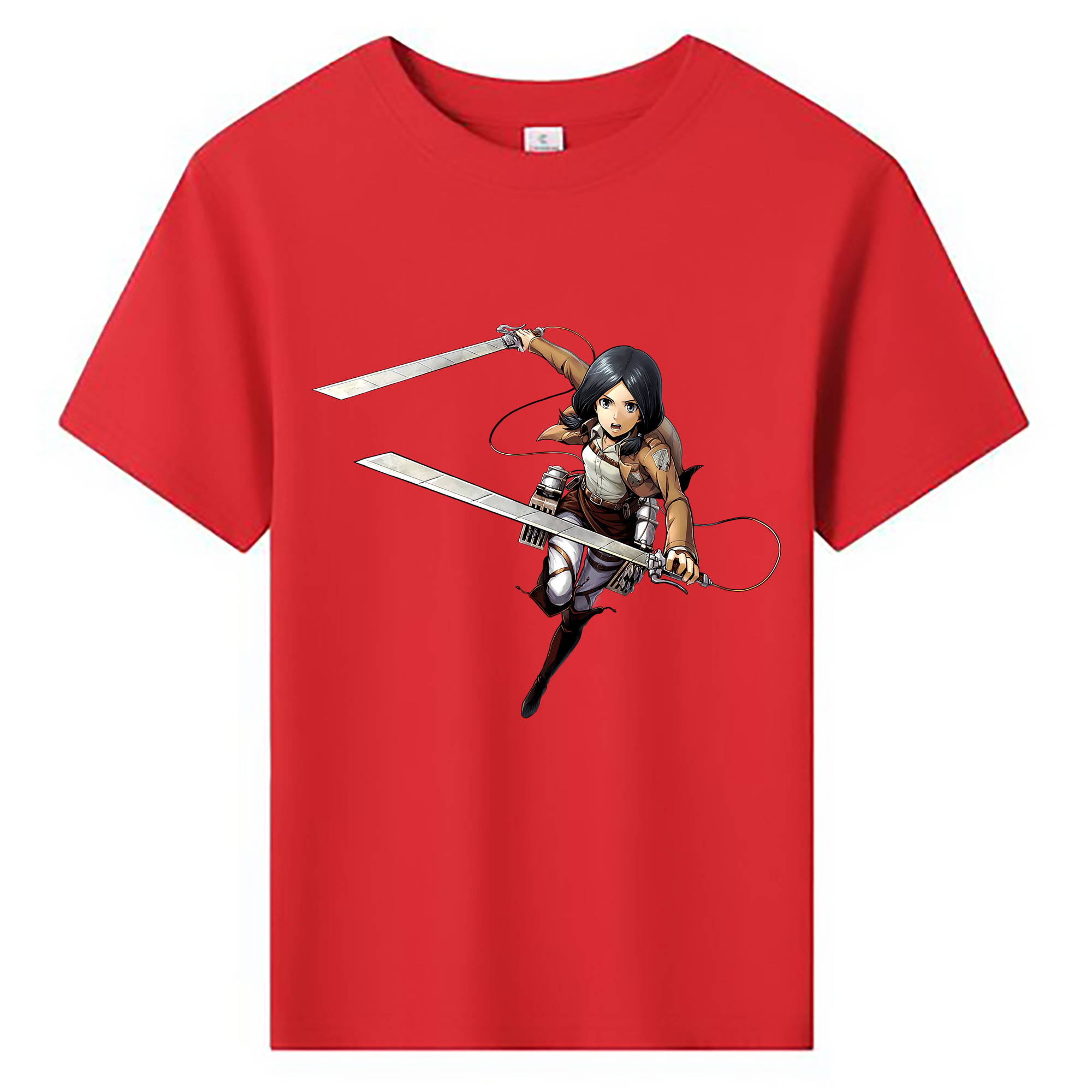 （画像用） 進撃の巨人 ミカサ·アッカーマン Attack on Titan Mikasa Ackerman 綿100％キッズTシャツ（フロントプリント）