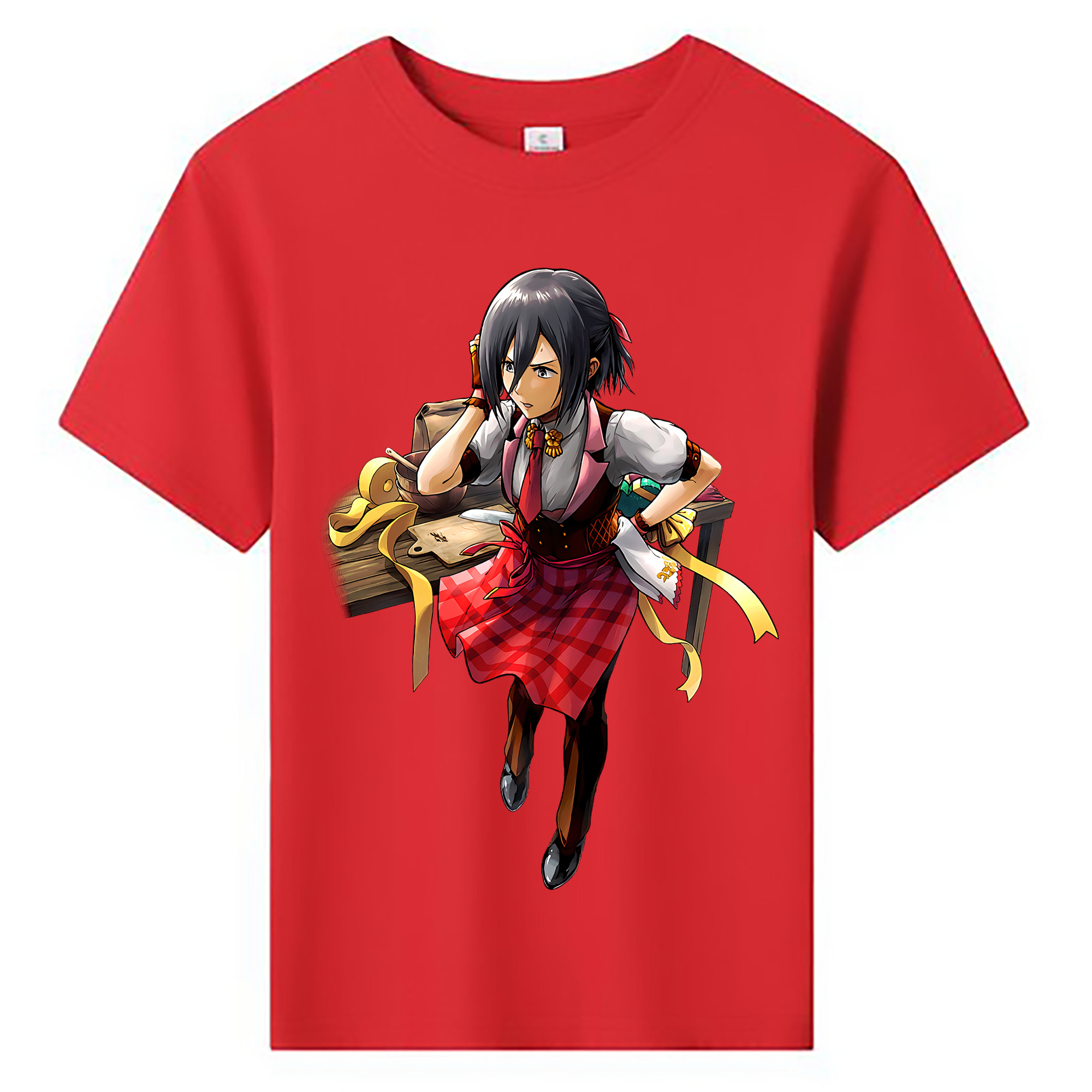 （画像用） 進撃の巨人 ミカサ·アッカーマン Attack on Titan Mikasa Ackerman 綿100％キッズTシャツ（フロントプリント）