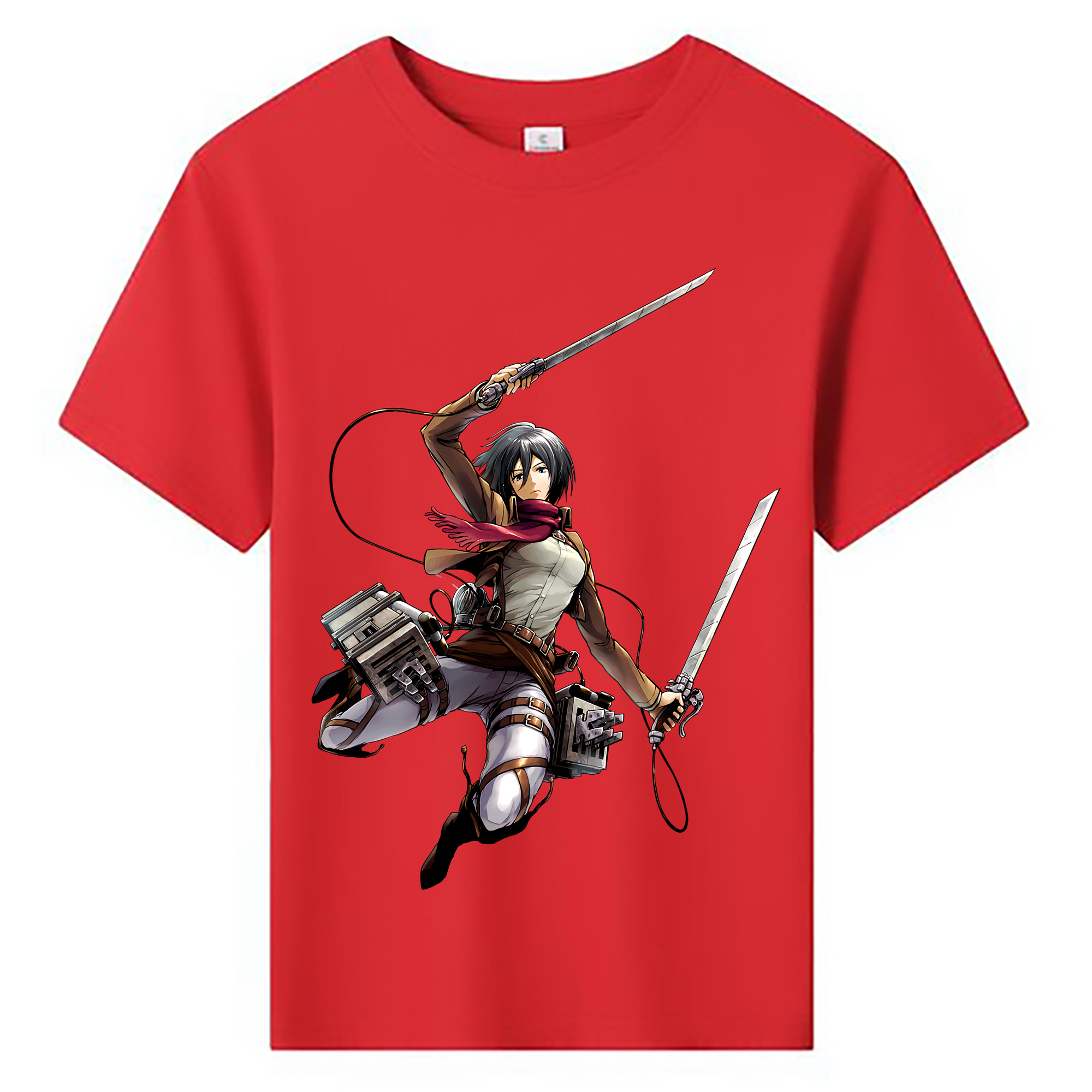 （画像用） 進撃の巨人 ミカサ·アッカーマン Attack on Titan Mikasa Ackerman 綿100％キッズTシャツ（フロントプリント）
