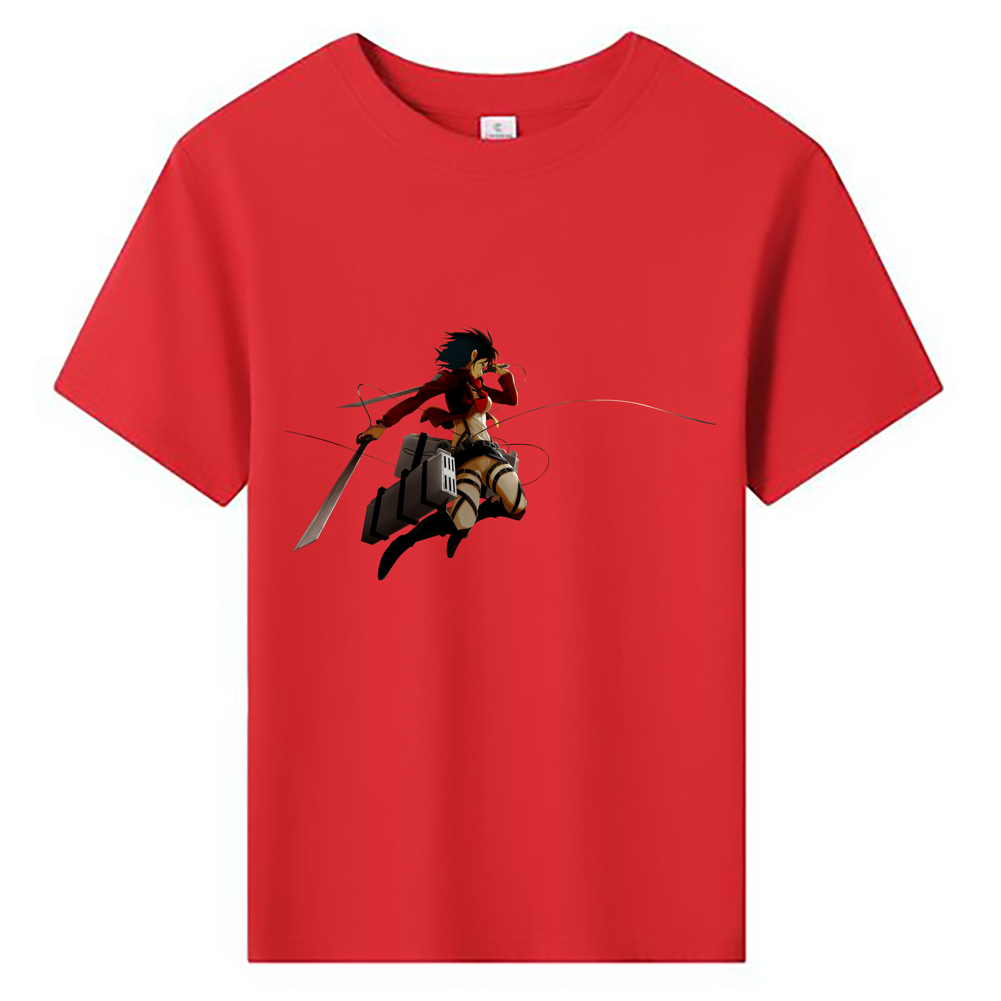 （画像用） 進撃の巨人 ミカサ·アッカーマン Attack on Titan Mikasa Ackerman 綿100％キッズTシャツ（フロントプリント）