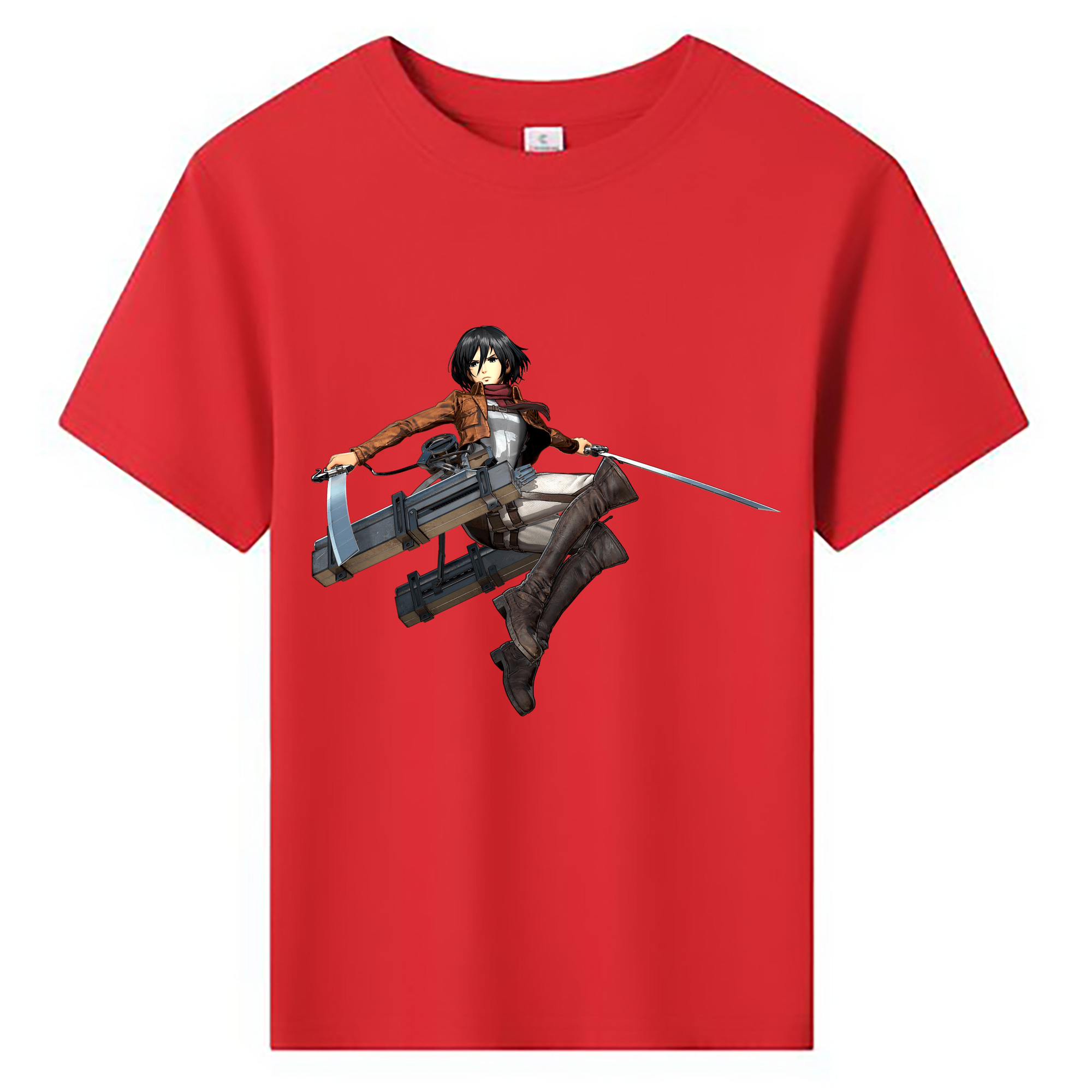 （画像用） 進撃の巨人 ミカサ·アッカーマン Attack on Titan Mikasa Ackerman 綿100％キッズTシャツ（フロントプリント）