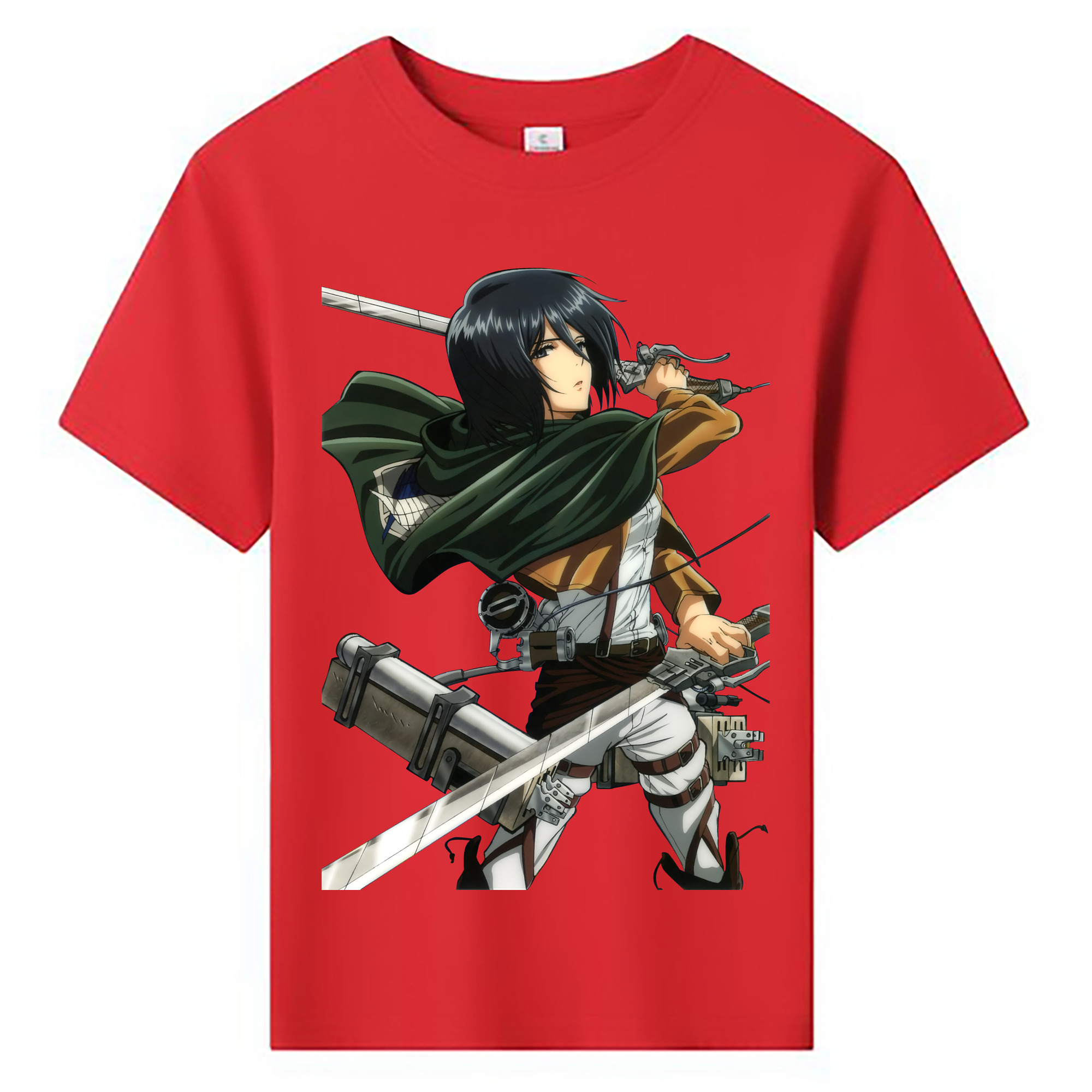 （画像用） 進撃の巨人 ミカサ·アッカーマン Attack on Titan Mikasa Ackerman 綿100％キッズTシャツ（フロントプリント）