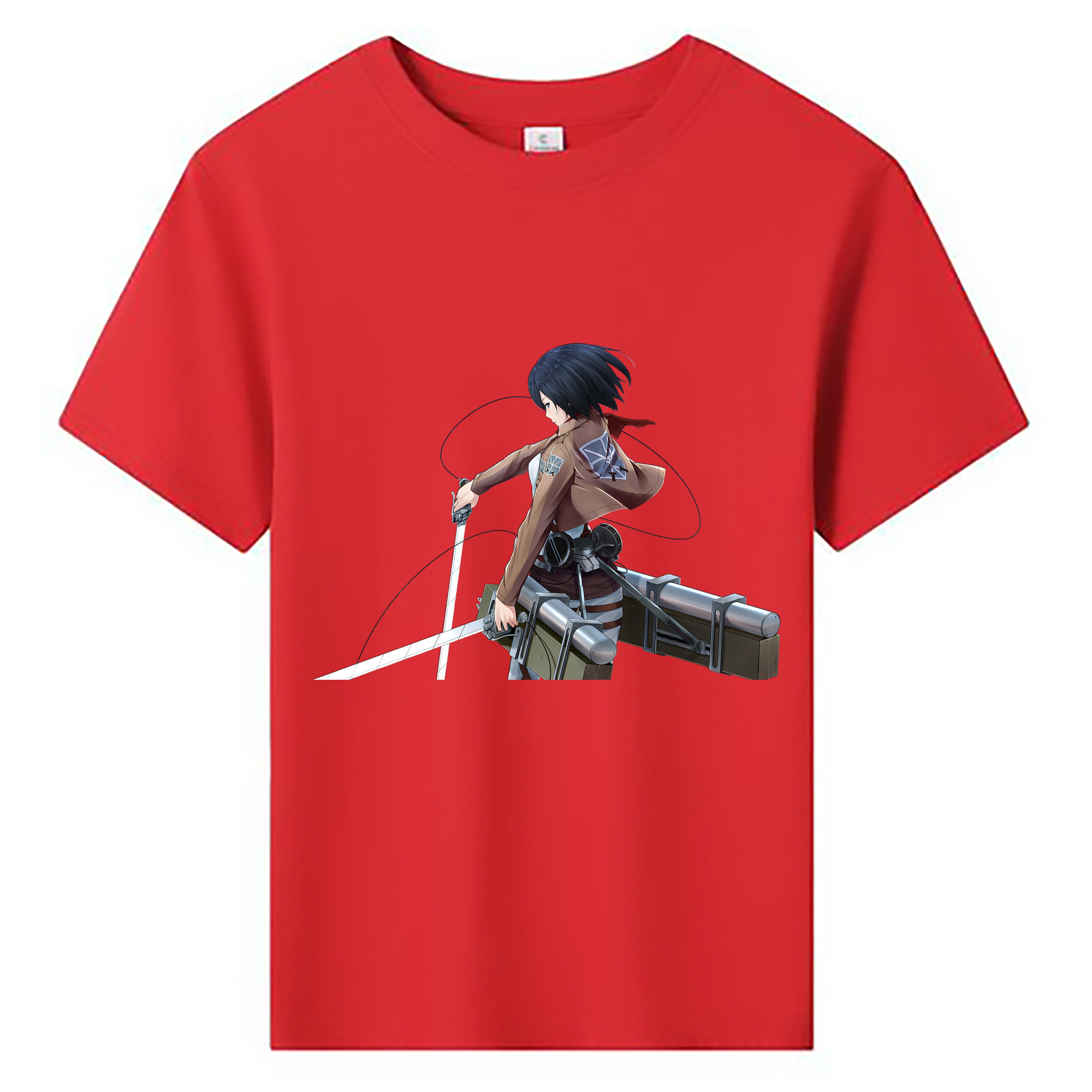 （画像用） 進撃の巨人 ミカサ·アッカーマン Attack on Titan Mikasa Ackerman 綿100％キッズTシャツ（フロントプリント）