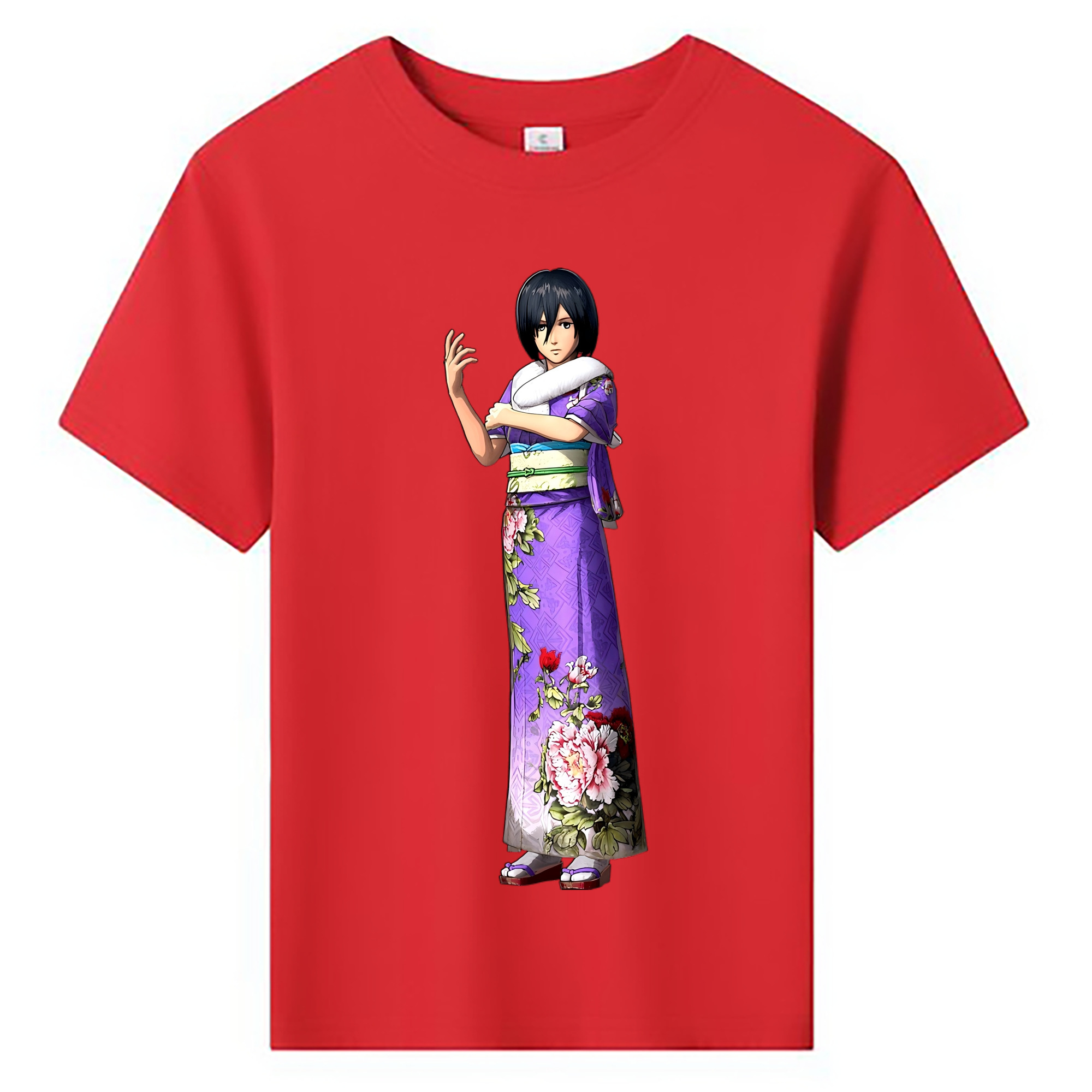 （画像用） 進撃の巨人 ミカサ·アッカーマン Attack on Titan Mikasa Ackerman 綿100％キッズTシャツ（フロントプリント）