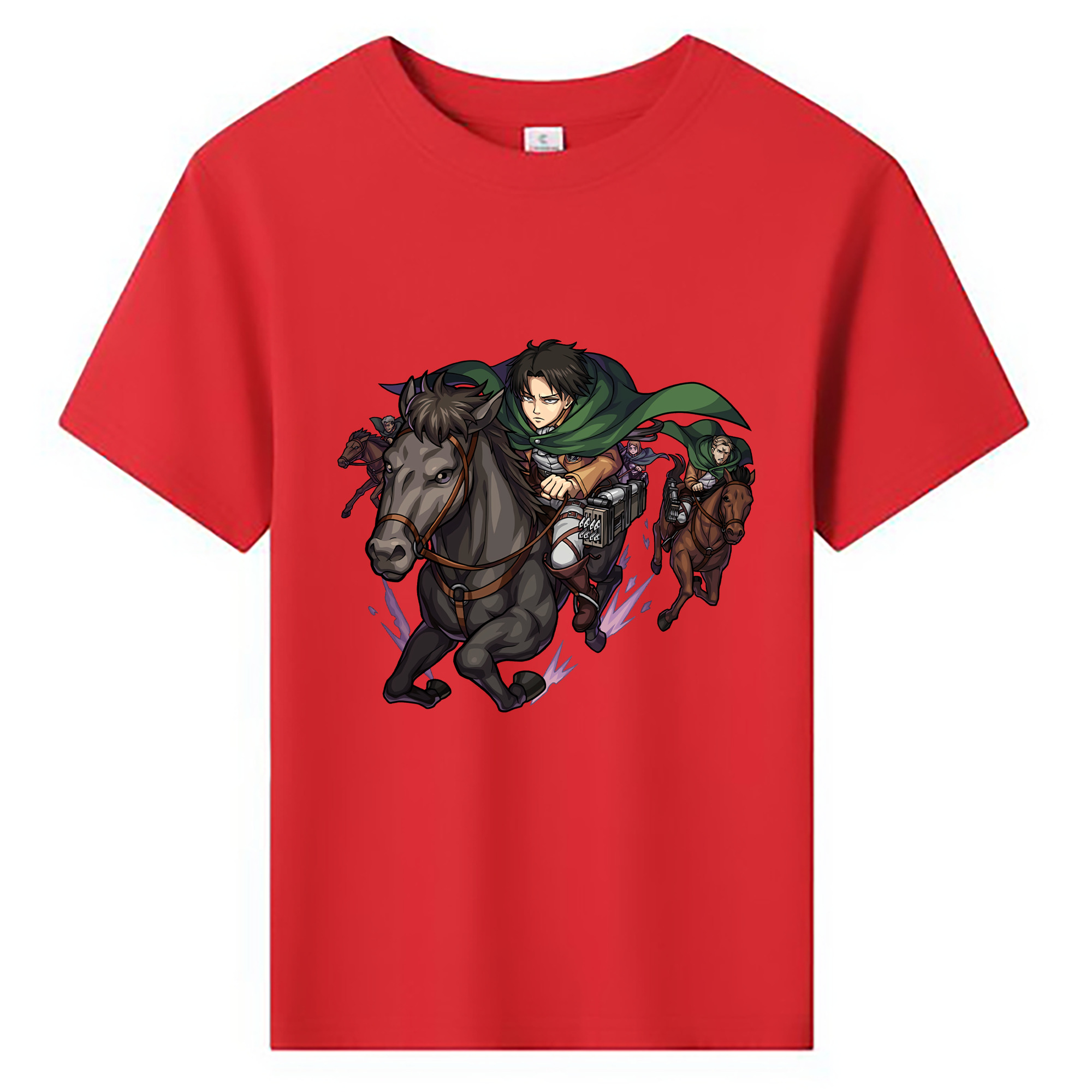 （画像用） 進撃の巨人 リヴァイ·アッカーマン Attack on Titan Levi Ackerman 綿100％キッズTシャツ（フロントプリント）