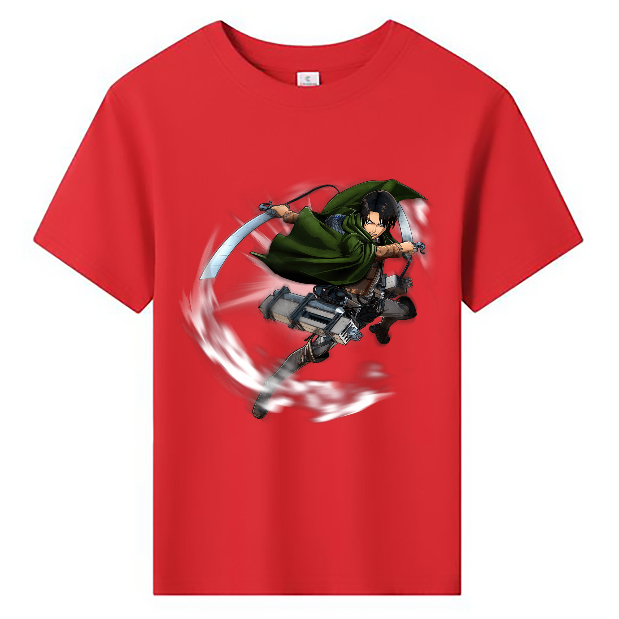 （画像用） 進撃の巨人 リヴァイ·アッカーマン Attack on Titan Levi Ackerman 綿100％キッズTシャツ（フロントプリント）