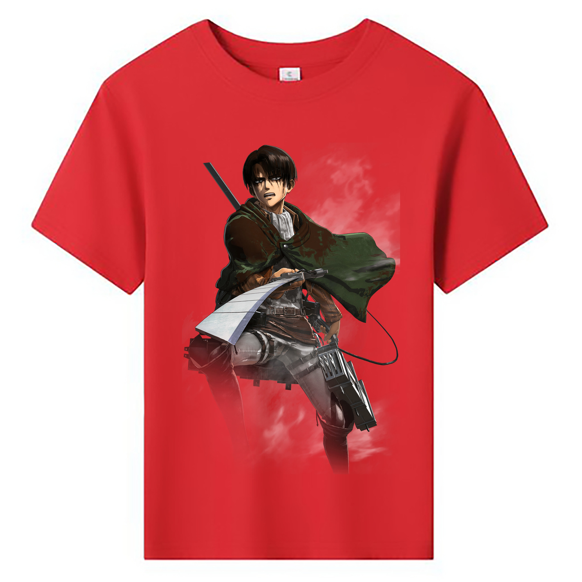 （画像用） 進撃の巨人 リヴァイ·アッカーマン Attack on Titan Levi Ackerman 綿100％キッズTシャツ（フロントプリント）