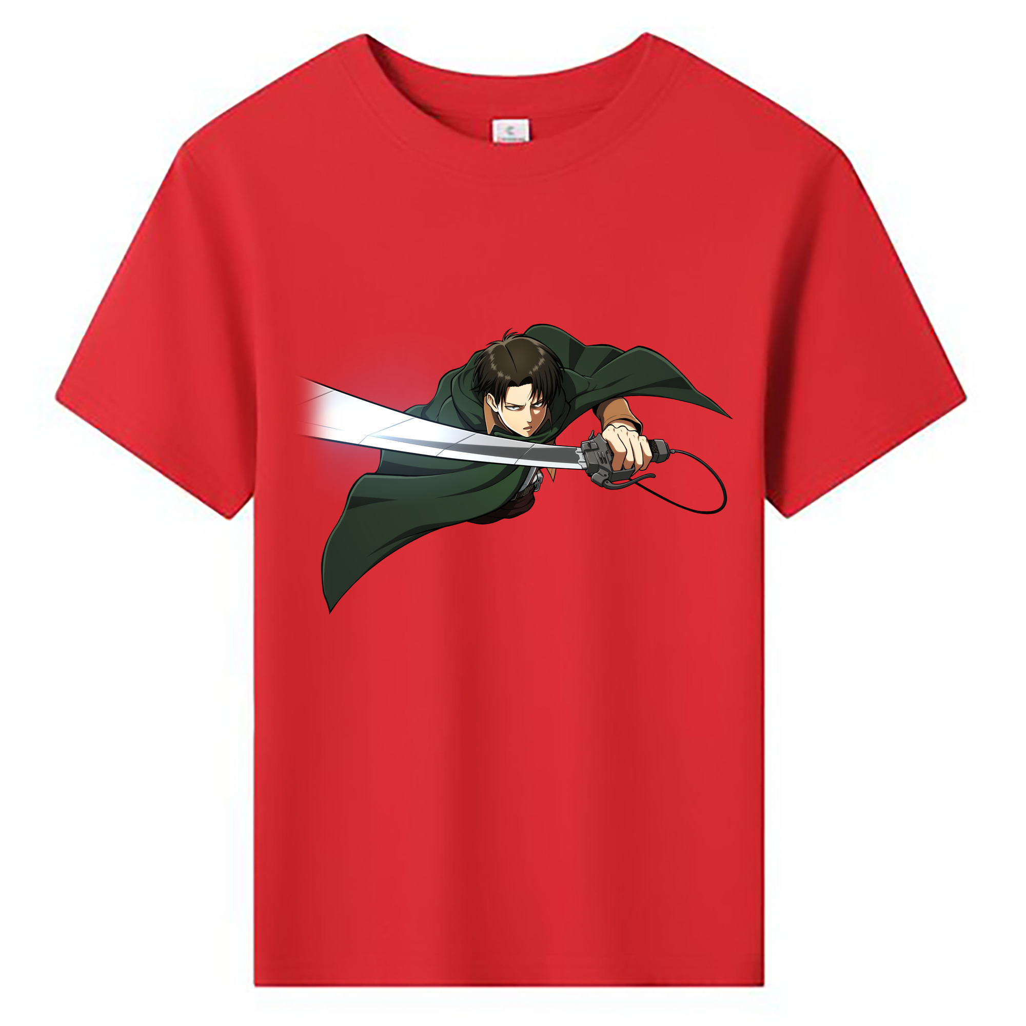 （画像用） 進撃の巨人 リヴァイ·アッカーマン Attack on Titan Levi Ackerman 綿100％キッズTシャツ（フロントプリント）
