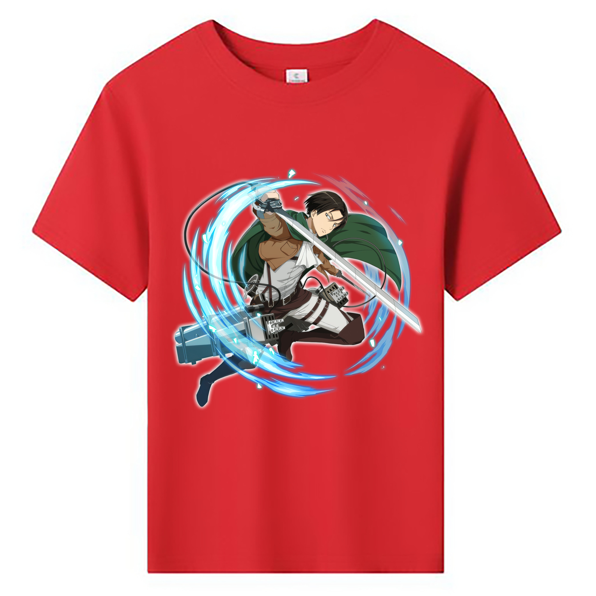 （画像用） 進撃の巨人 リヴァイ·アッカーマン Attack on Titan Levi Ackerman 綿100％キッズTシャツ（フロントプリント）